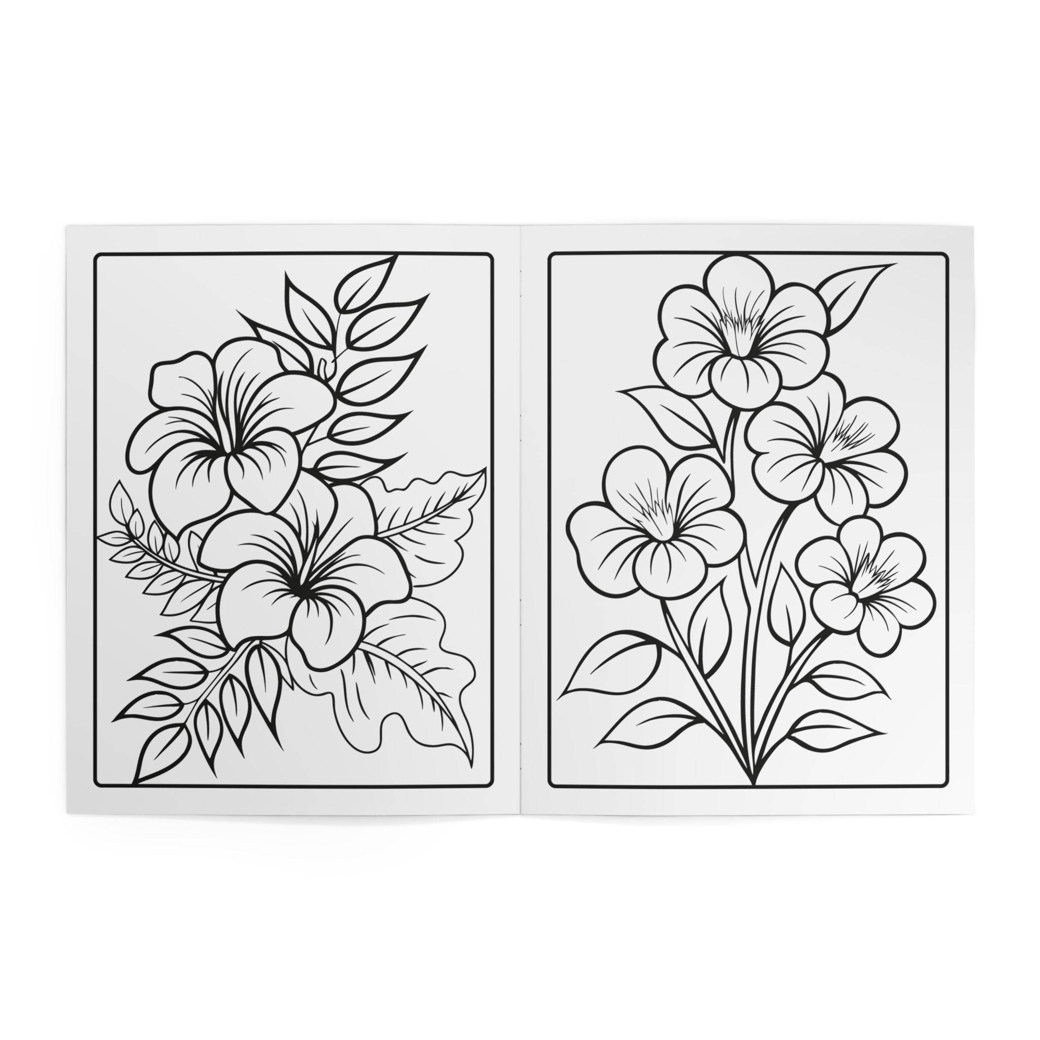 Easy Flower Coloring Book Coloring Book | Kids Floral Activity Pages