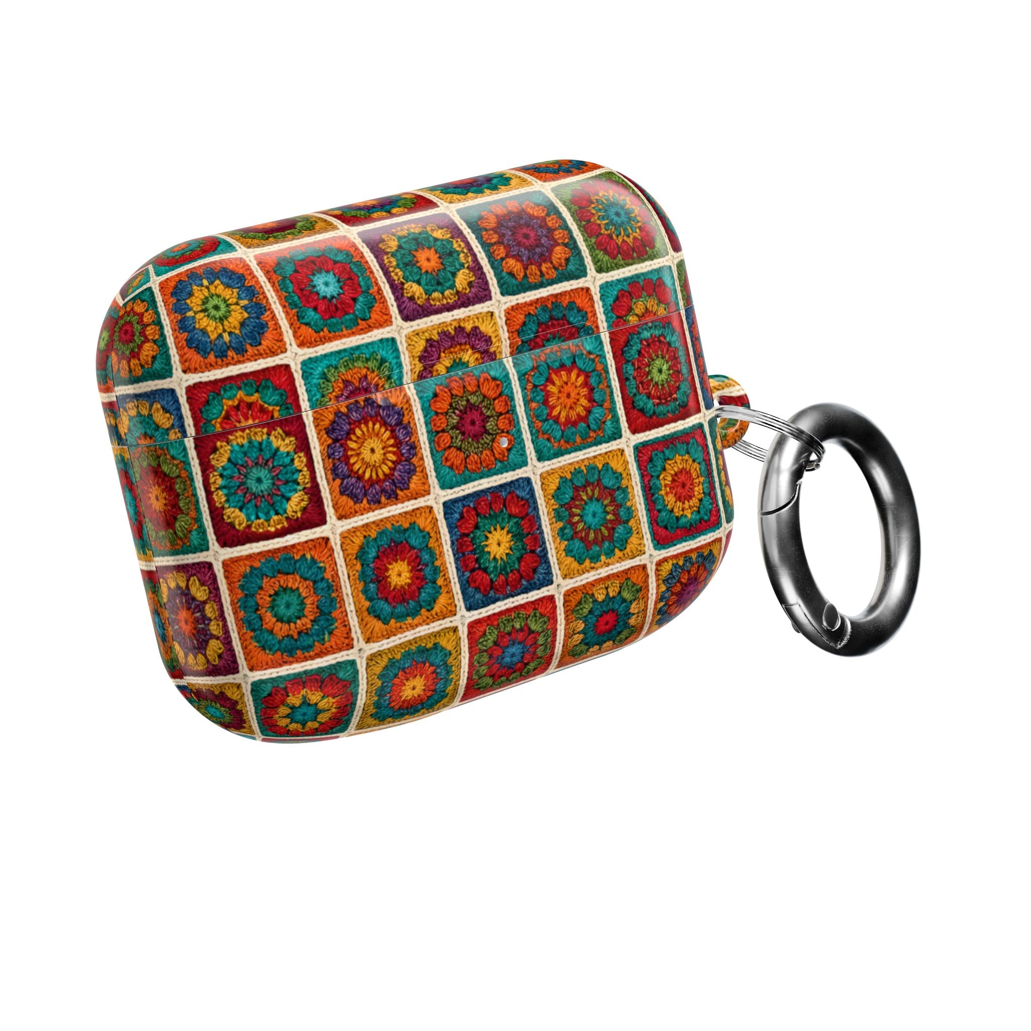 Colorful Crochet Granny Square AirPod Case | Boho Mosaic Pattern
