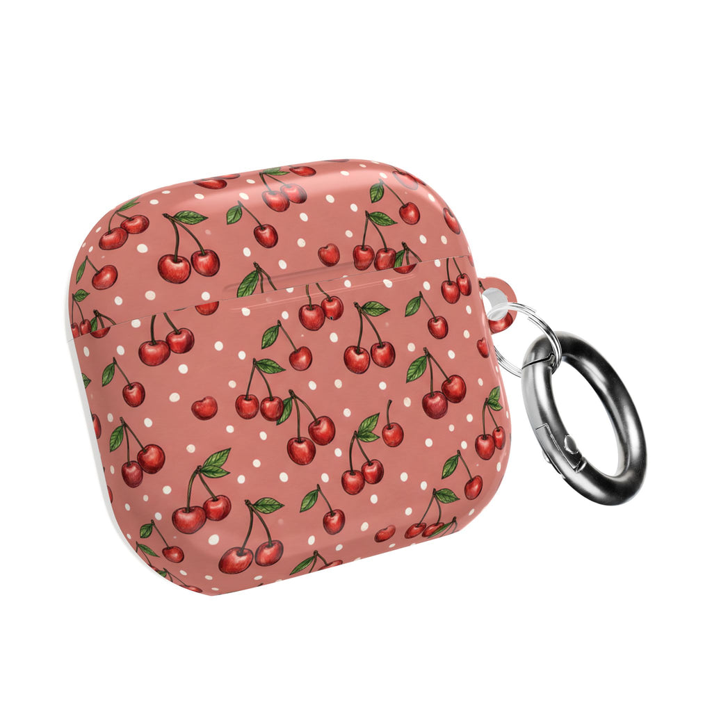 Cherry Pattern AirPod Case | Pink Polka Dot Cherry Design