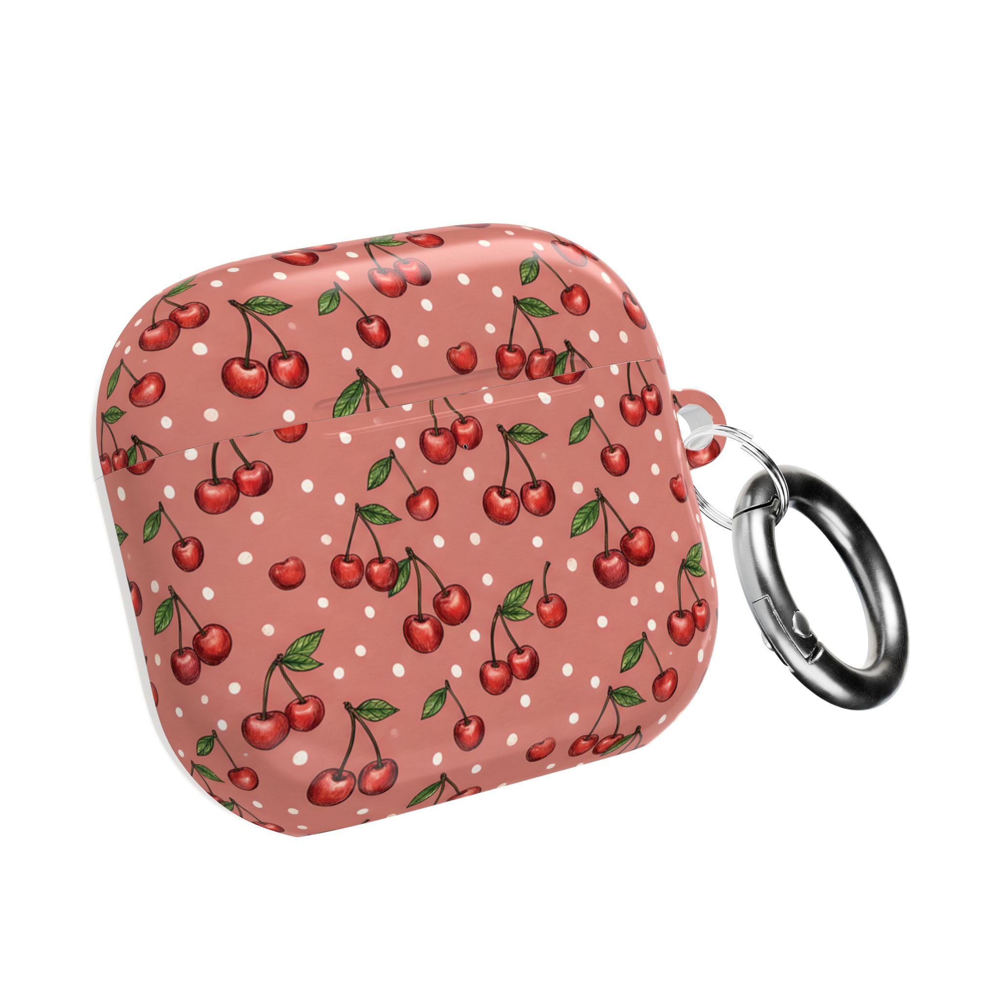 Cherry Pattern AirPod Case | Pink Polka Dot Cherry Design