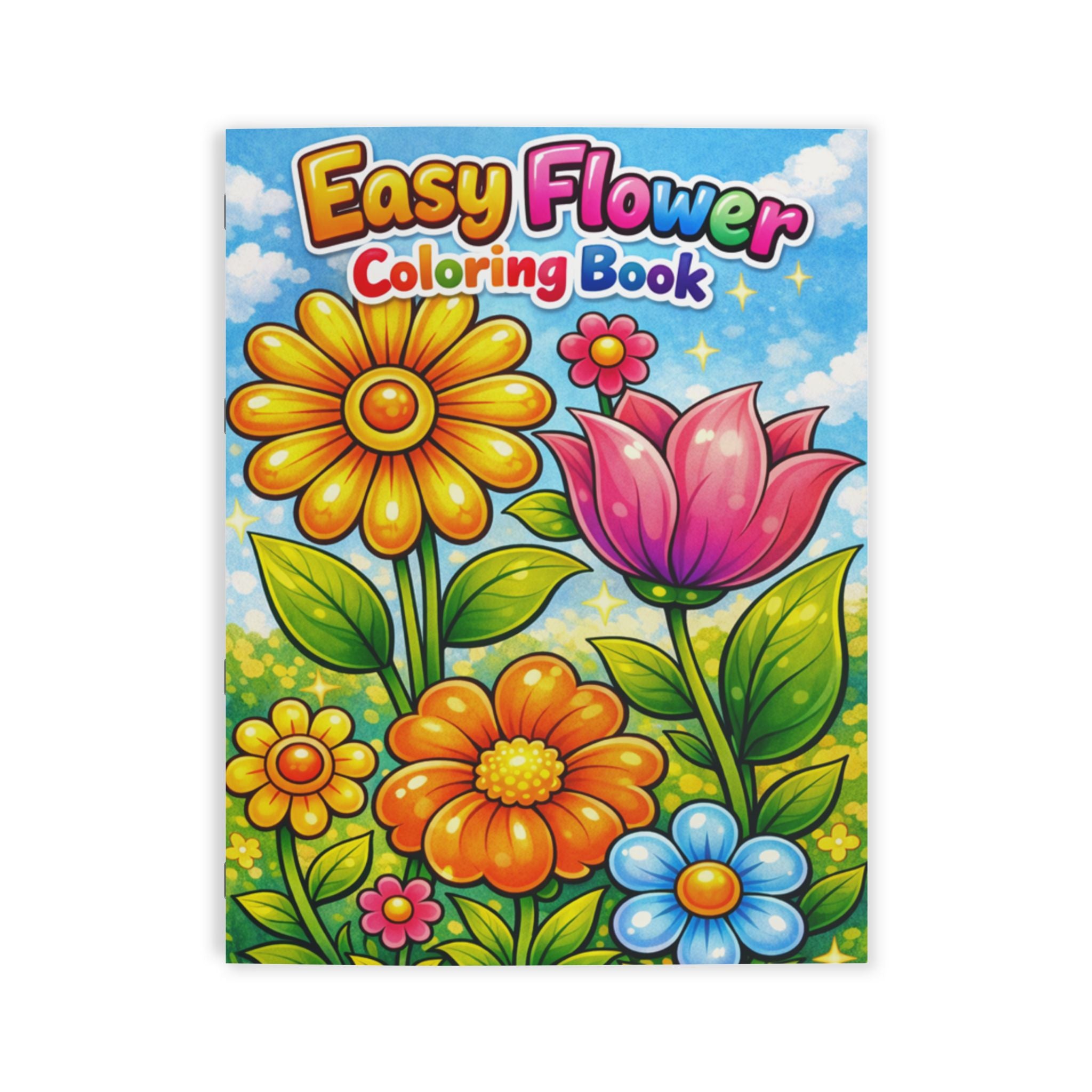 Easy Flower Coloring Book Coloring Book | Kids Floral Activity Pages