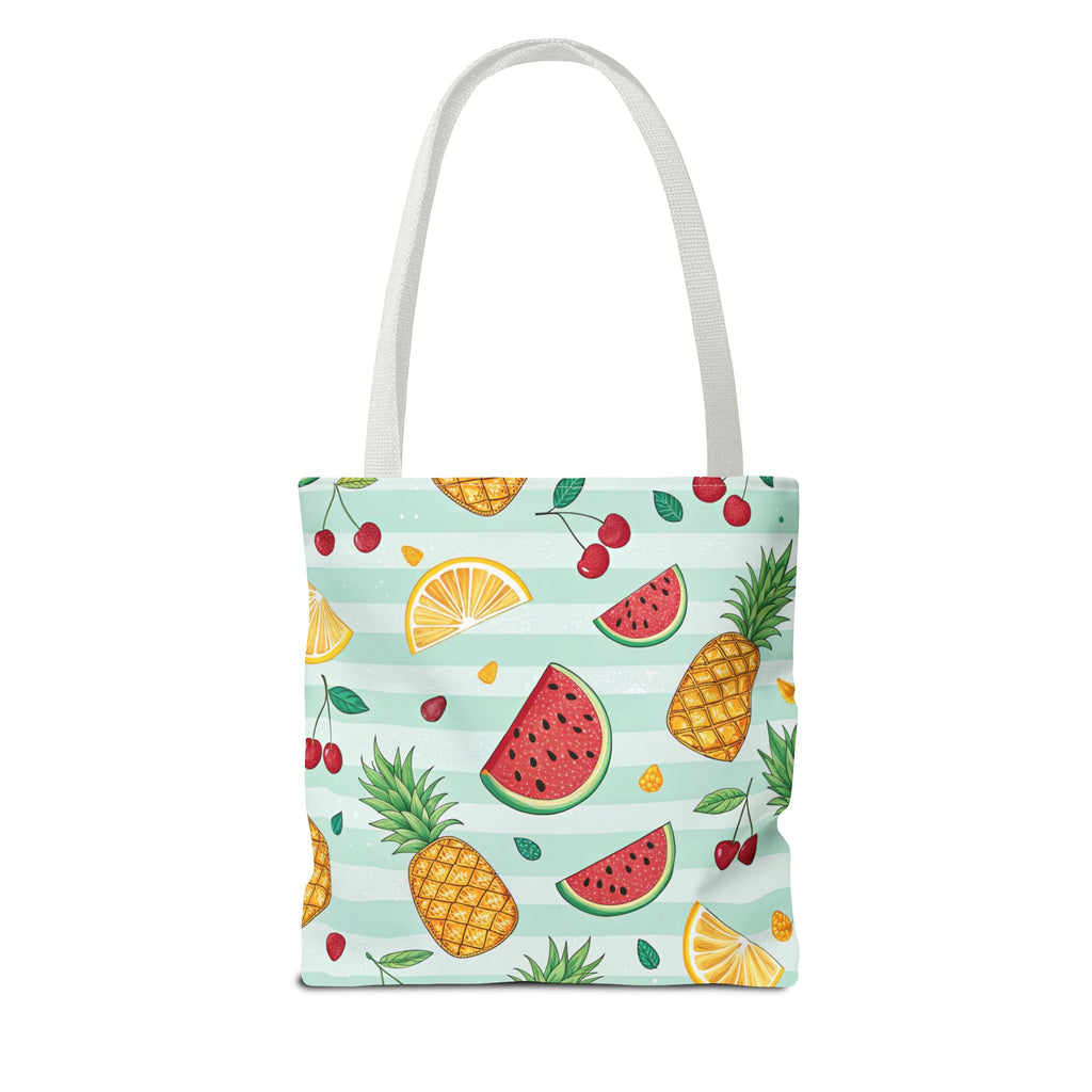 Tropical Fruit Pattern Tote Bag | Pineapple Watermelon Cherry Citrus Beach