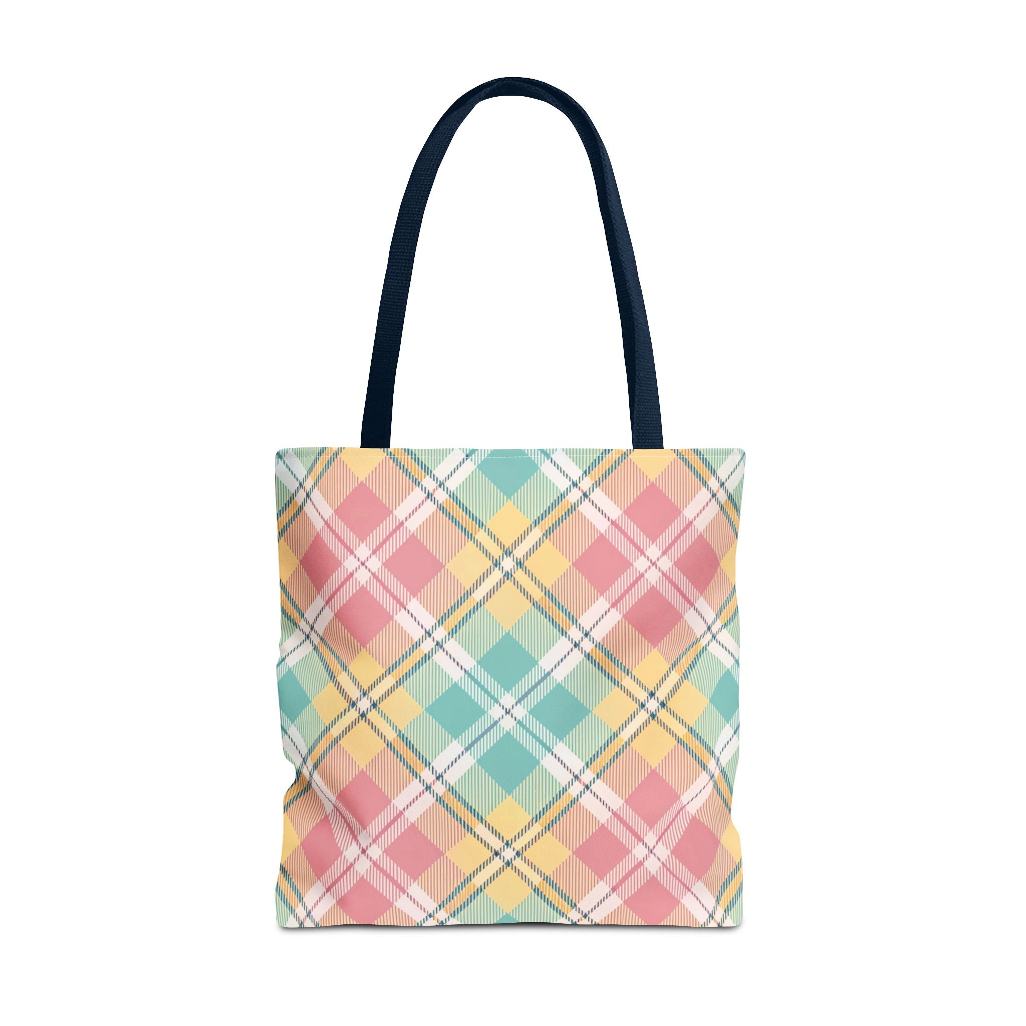 Pastel Plaid Tote Bag | Spring Plaid Pattern, Pastel Checkered Tote