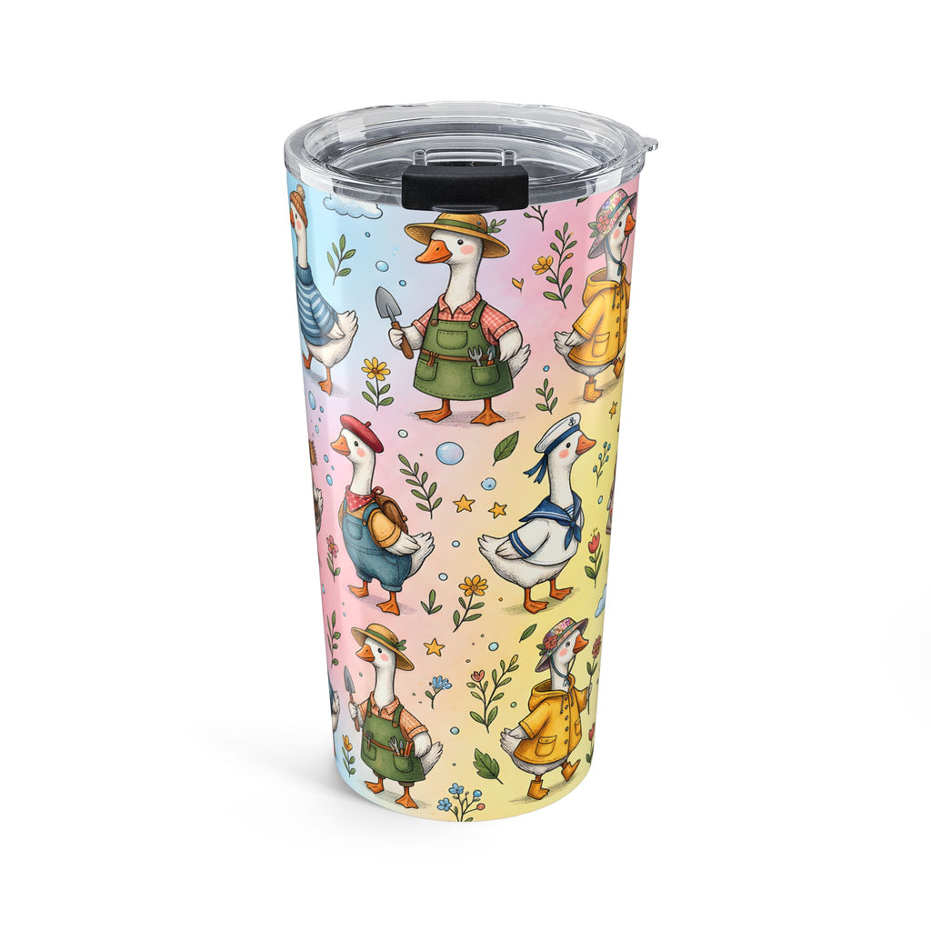 20oz Goose Pattern Tumbler | Cute Pastel Farmer Goose Travel Cup