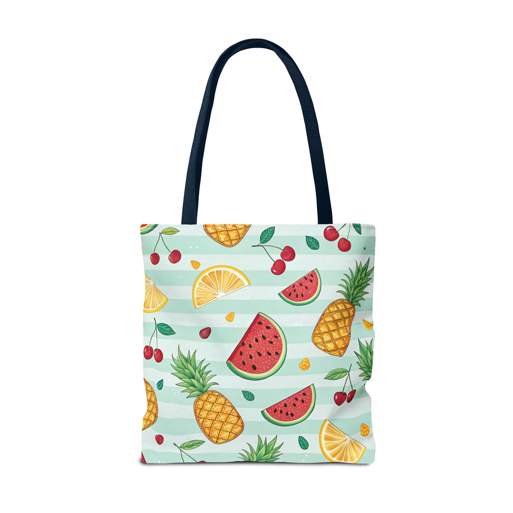 Tropical Fruit Pattern Tote Bag | Pineapple Watermelon Cherry Citrus Beach