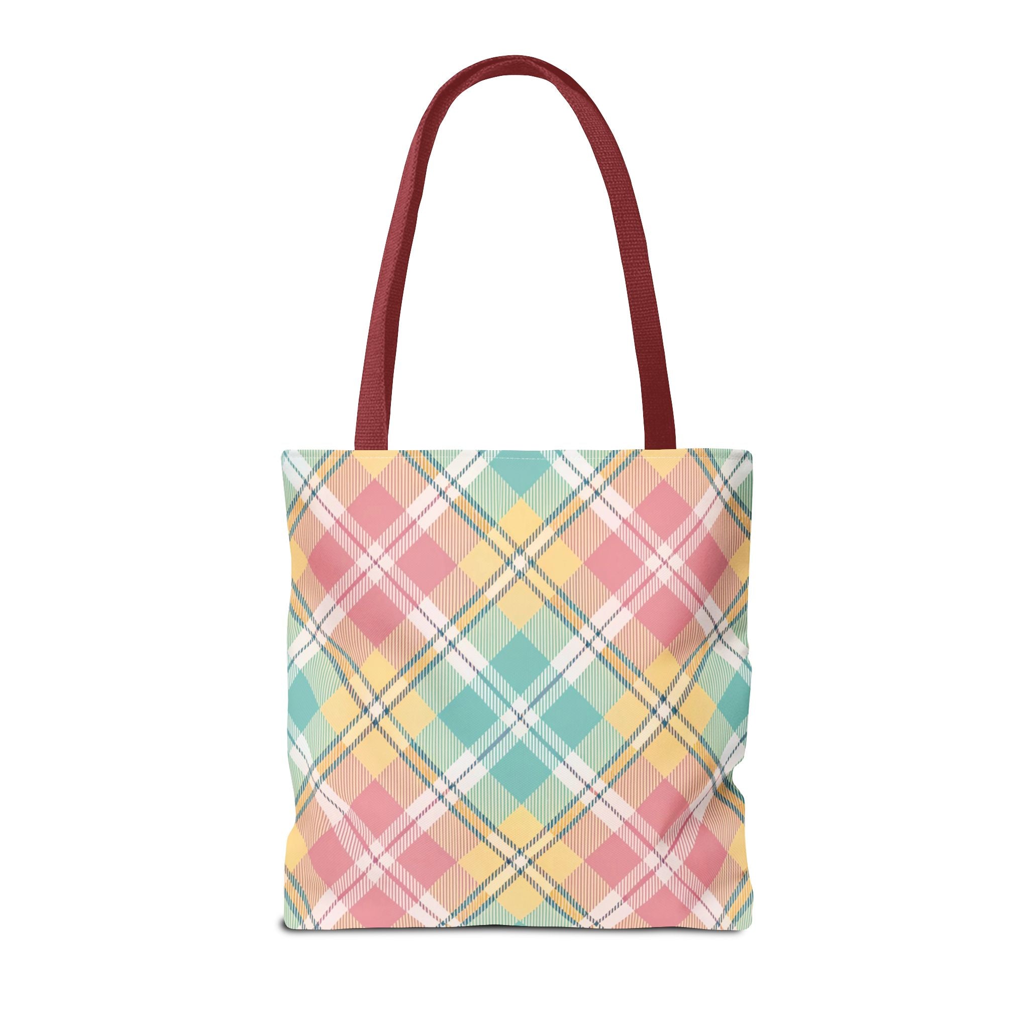 Pastel Plaid Tote Bag | Spring Plaid Pattern, Pastel Checkered Tote