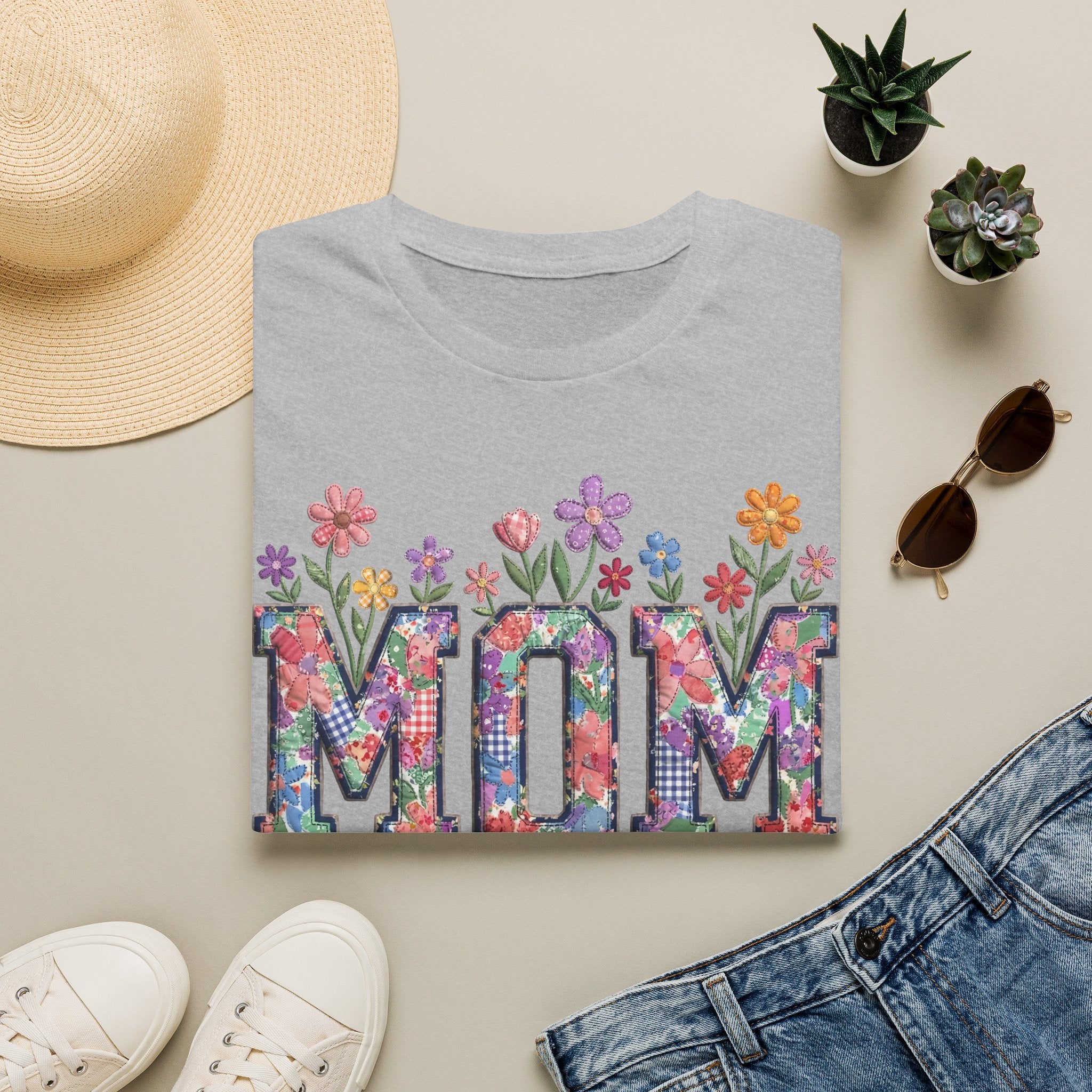Floral MOM Tee | Mother's Day Flower Letters T-Shirt