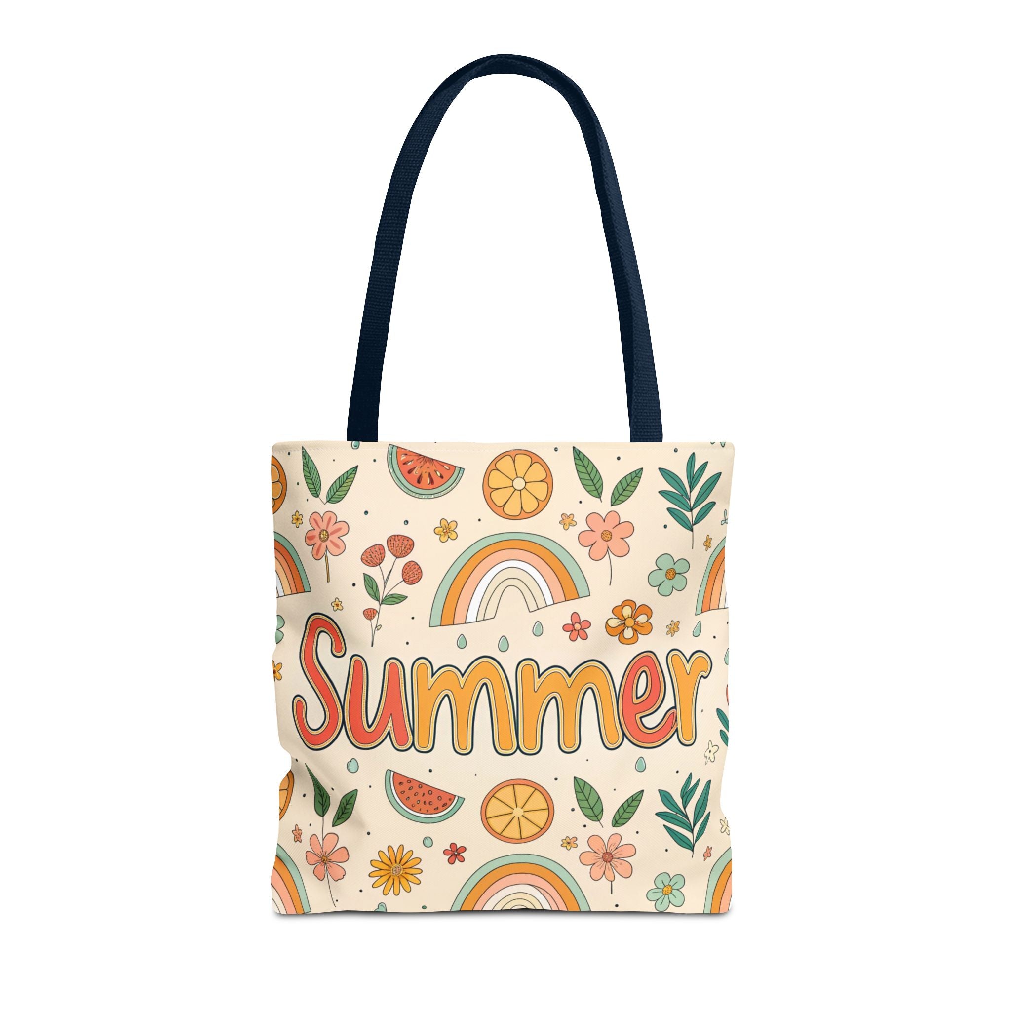 Summer Pattern Tote Bag | Rainbow, Watermelon, Floral Beach Vibes