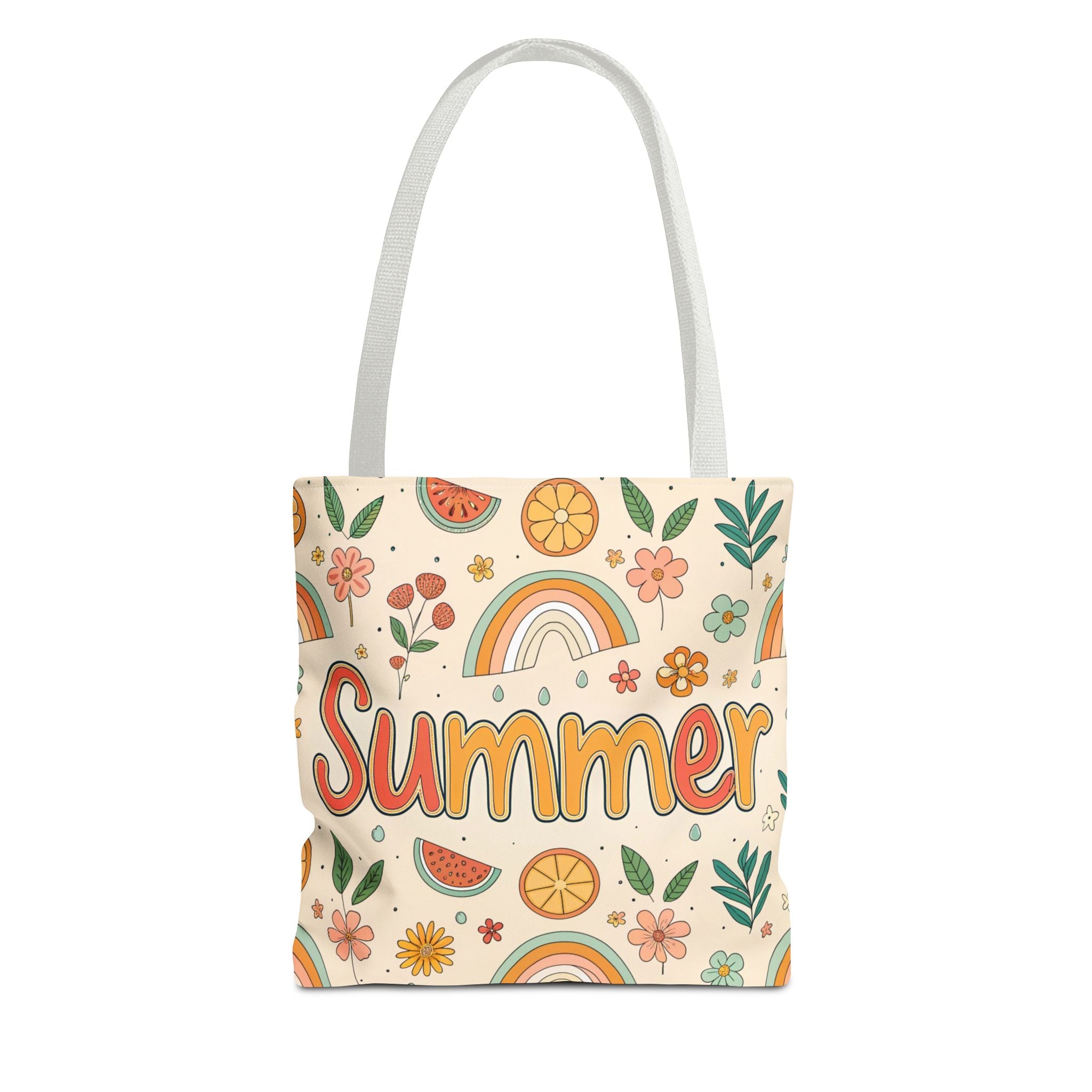 Summer Pattern Tote Bag | Rainbow, Watermelon, Floral Beach Vibes