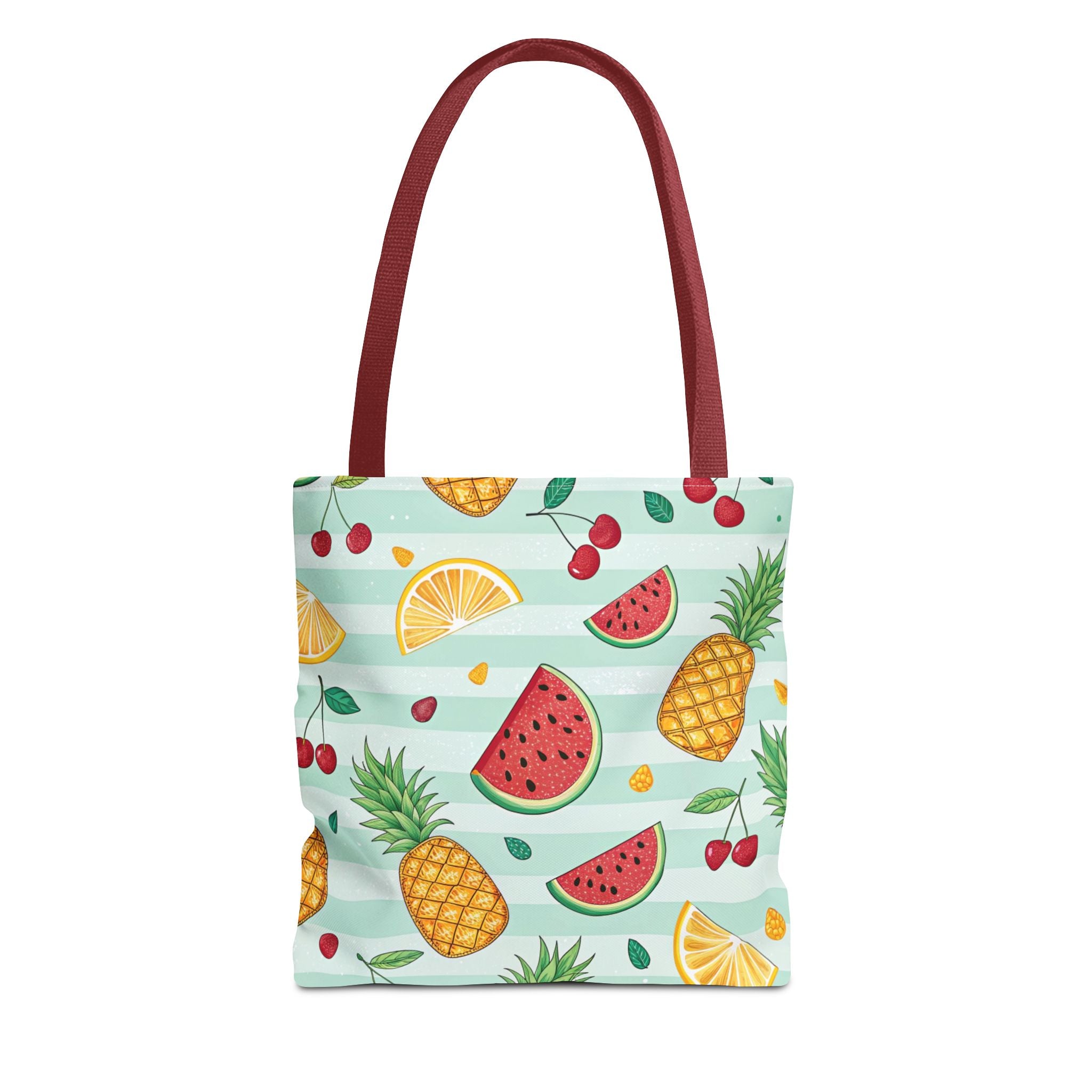 Tropical Fruit Pattern Tote Bag | Pineapple Watermelon Cherry Citrus Beach
