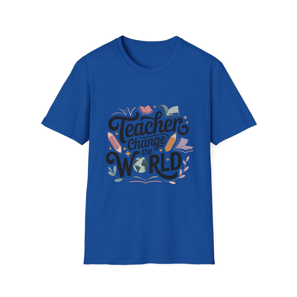 Teacher Change the World T-Shirt | School Teacher Typography Tee