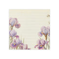 Purple Iris Floral Post-it | Lined Sticky Notes, Botanical Stationery