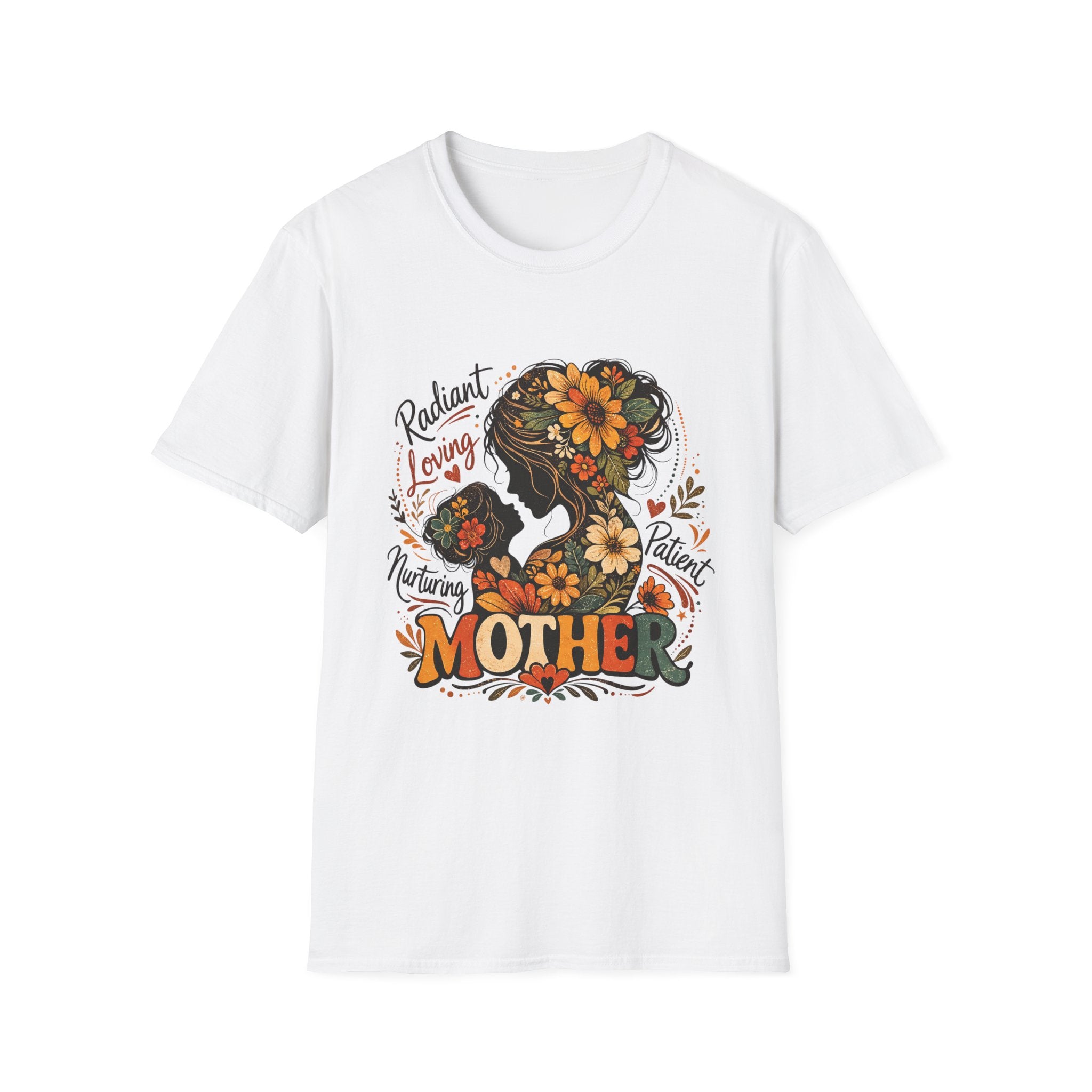 Mother silhouette floral design T-Shirt | Radiant Loving Nurturing Patient