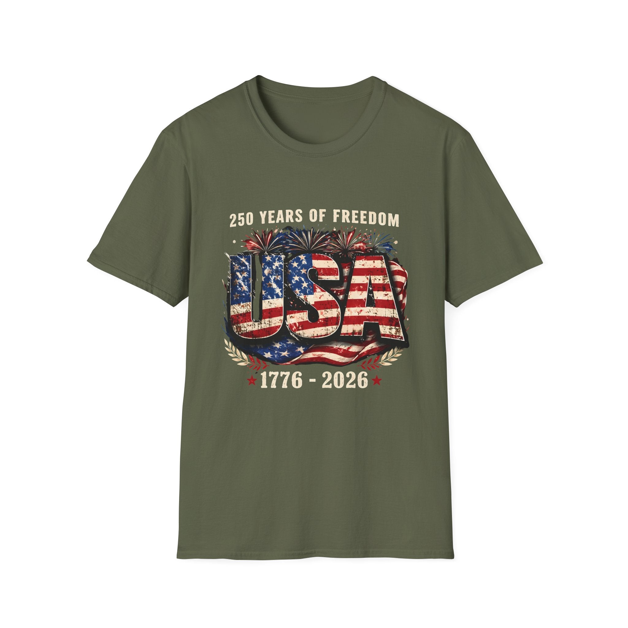 USA Flag Graphic T-Shirt | American Flag Typography, Patriotic Fourth of July