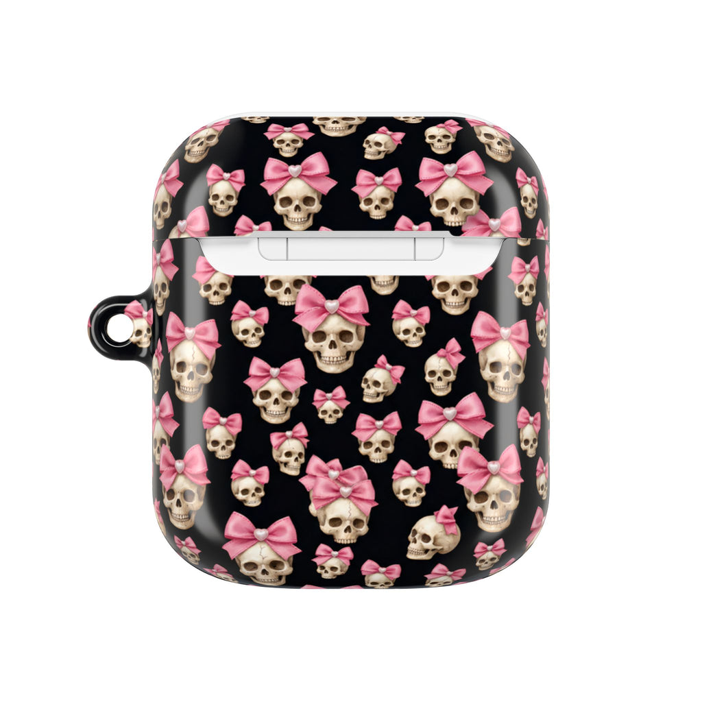 Pink Bow Skull AirPod Case | Cute Gothic Skull Pattern