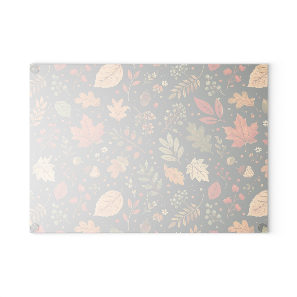 Autumn Leaves Pattern Glass Cutting Board | Fall Leaf Kitchen Decor