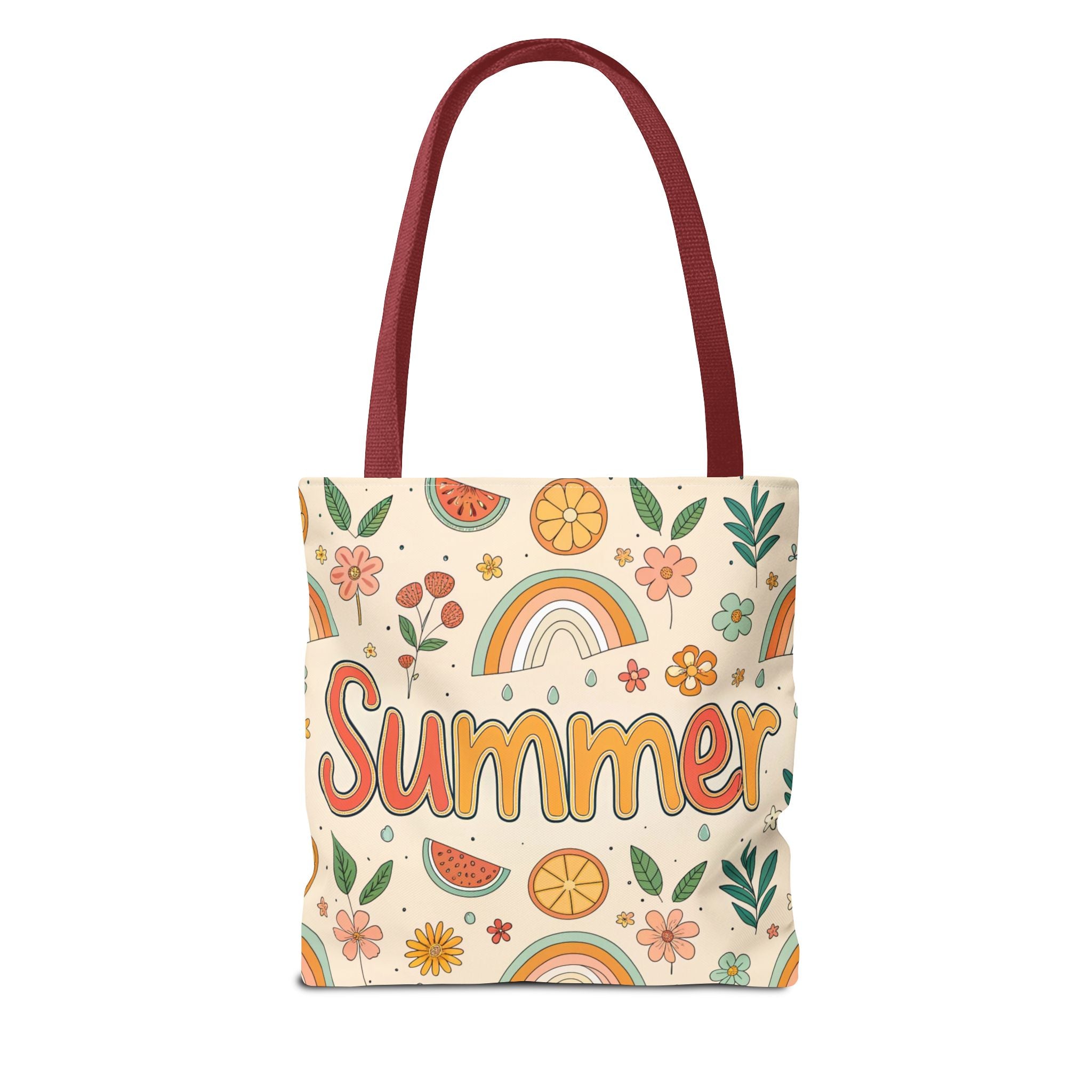 Summer Pattern Tote Bag | Rainbow, Watermelon, Floral Beach Vibes