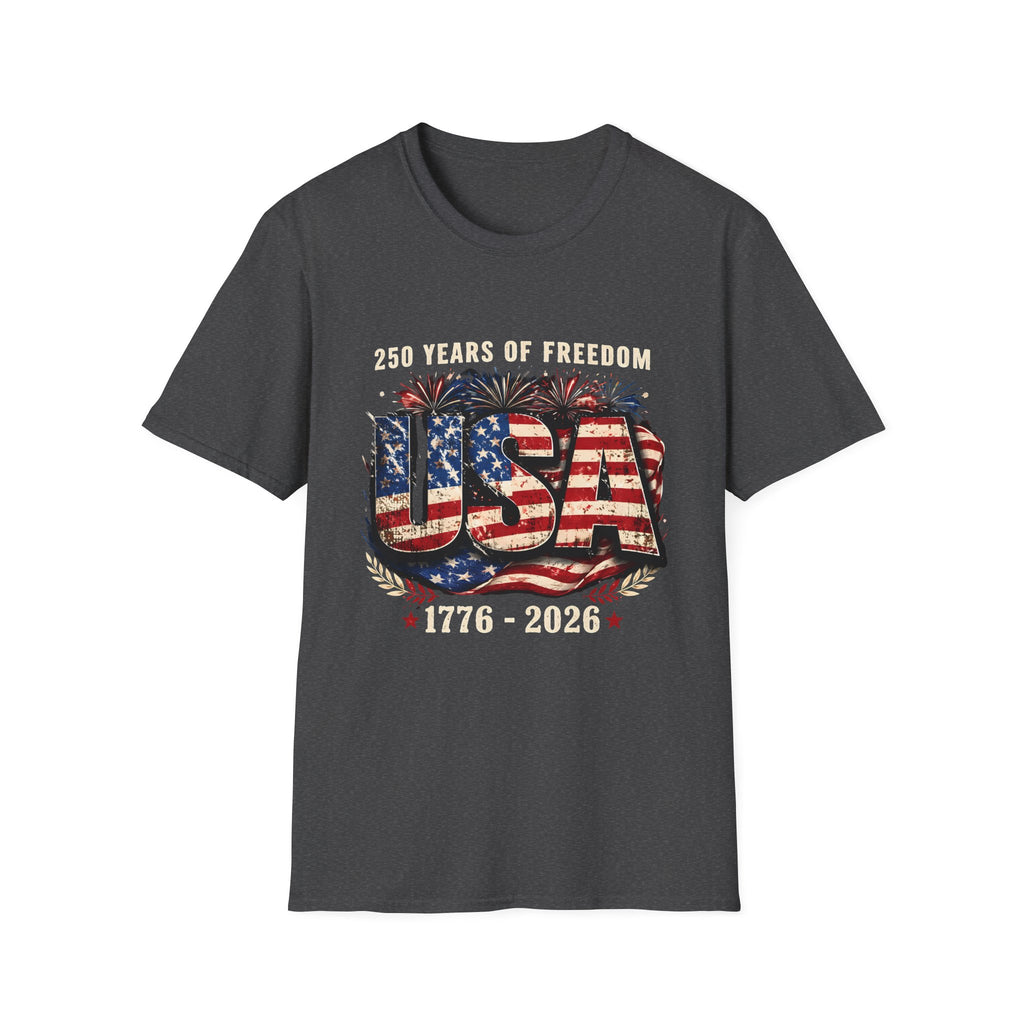 USA Flag Graphic T-Shirt | American Flag Typography, Patriotic Fourth of July