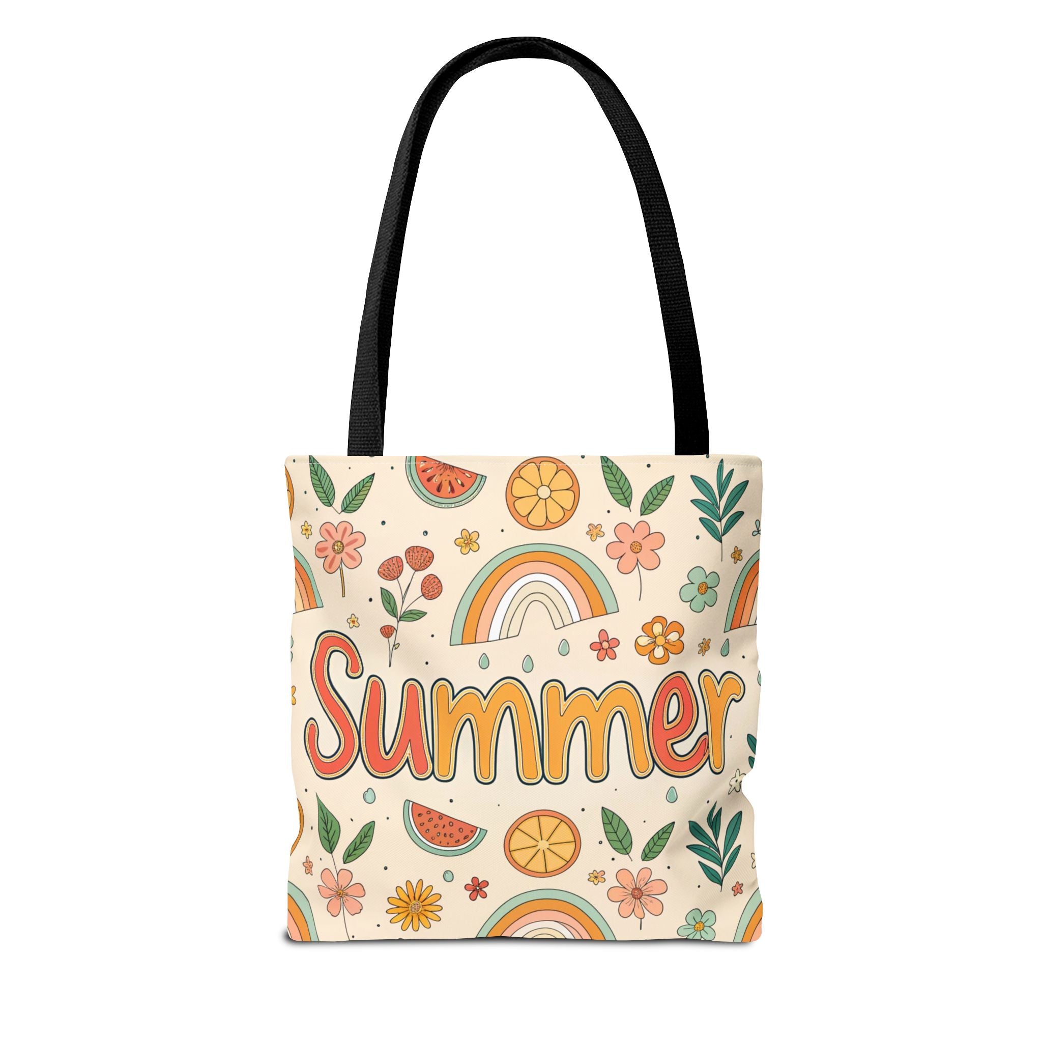 Summer Pattern Tote Bag | Rainbow, Watermelon, Floral Beach Vibes