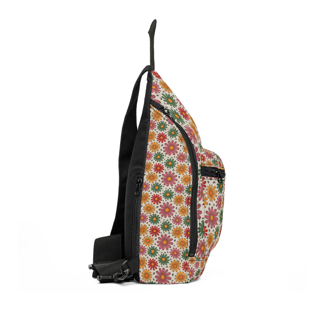 Retro Daisy Pattern Sling Bag | Floral Boho Crossbody