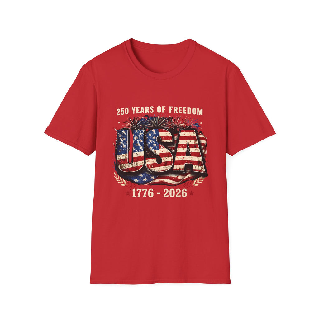 USA Flag Graphic T-Shirt | American Flag Typography, Patriotic Fourth of July