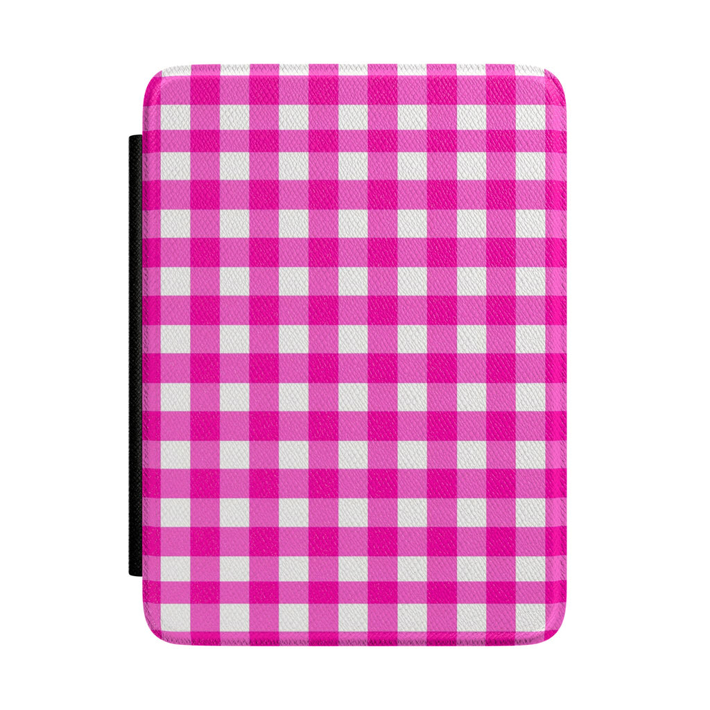 Kindle Case with Pink Gingham Pattern | Pink Checker Pattern