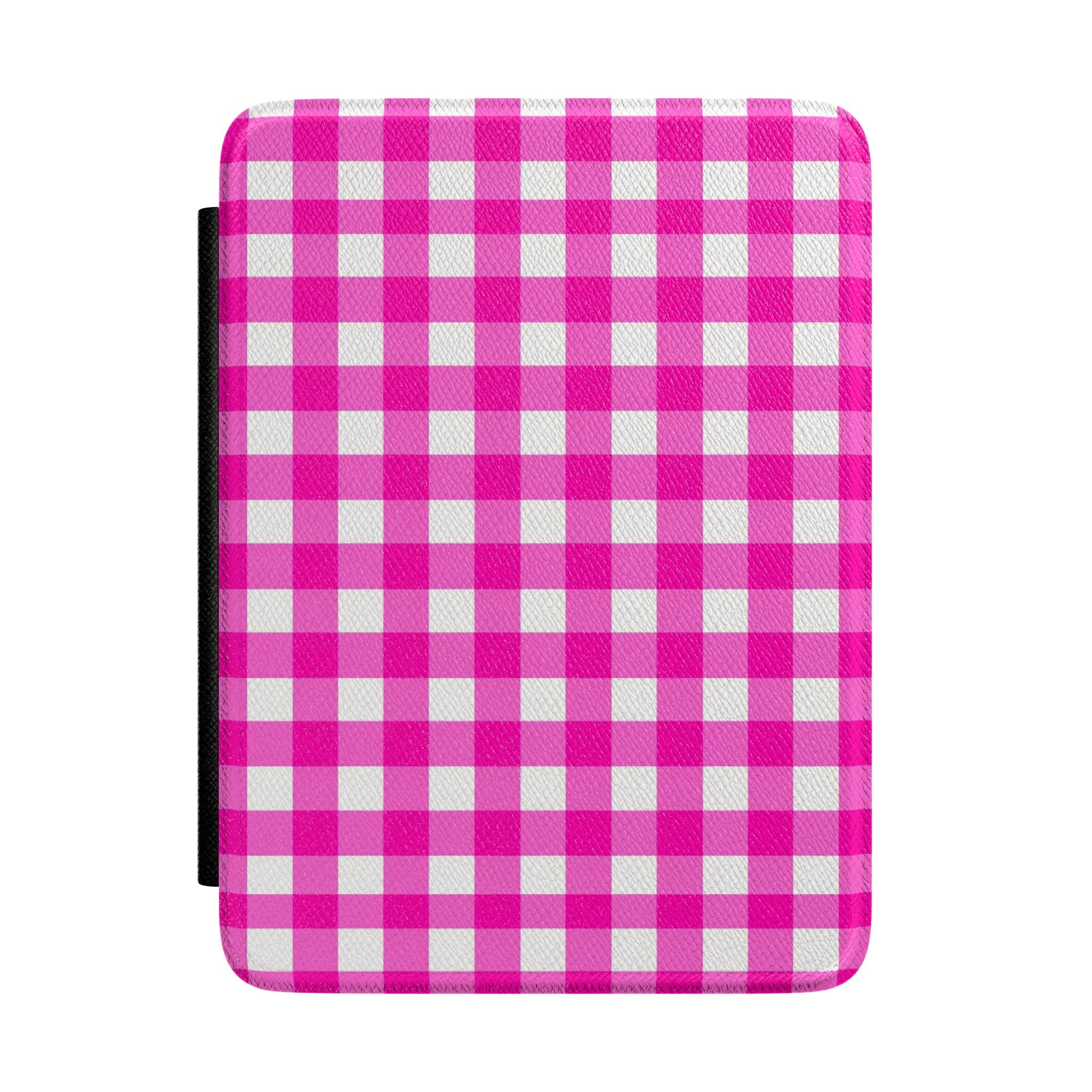 Kindle Case with Pink Gingham Pattern | Pink Checker Pattern