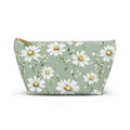 White Daisy Pattern Accessory Pouch | Floral Cosmetic Bag