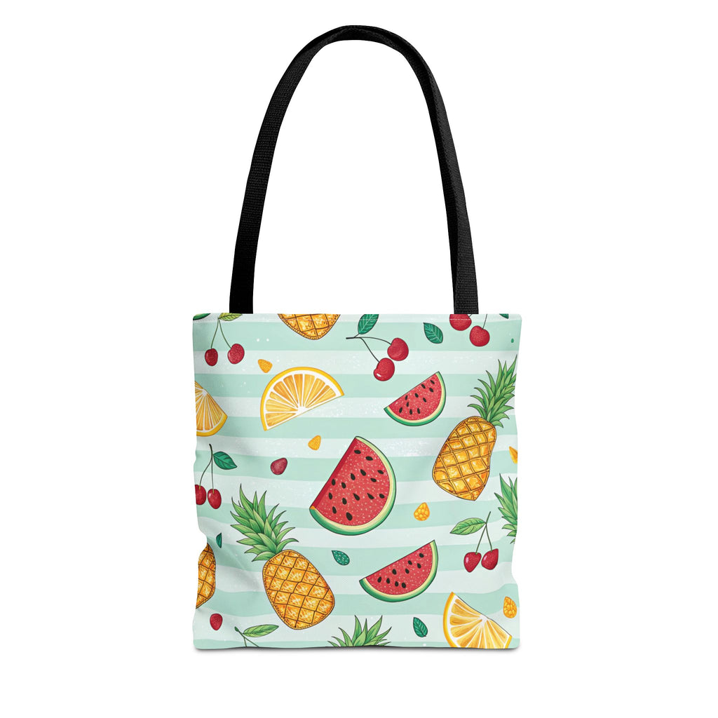 Tropical Fruit Pattern Tote Bag | Pineapple Watermelon Cherry Citrus Beach