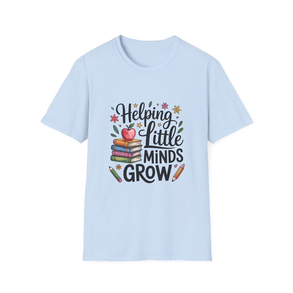 Helping Little Minds Grow T-Shirt | Teacher Books Apple Pencil Design