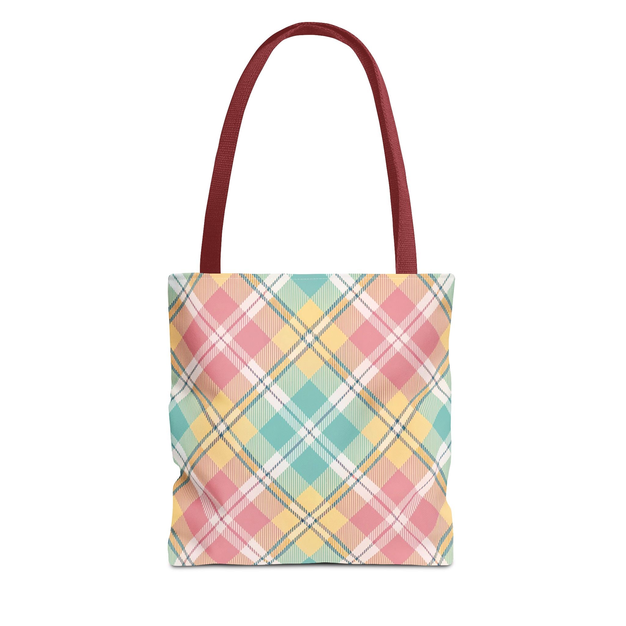 Pastel Plaid Tote Bag | Spring Plaid Pattern, Pastel Checkered Tote