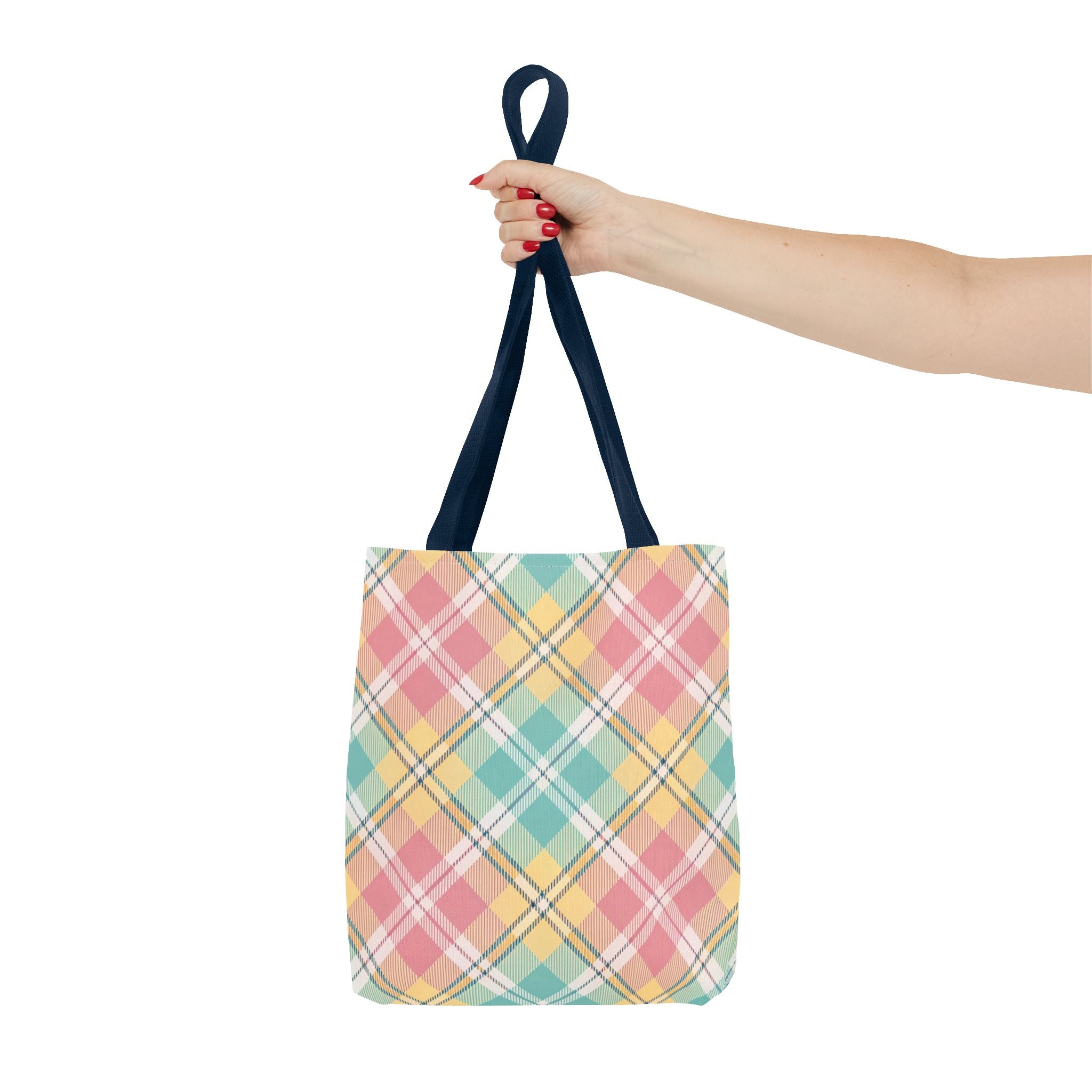 Pastel Plaid Tote Bag | Spring Plaid Pattern, Pastel Checkered Tote
