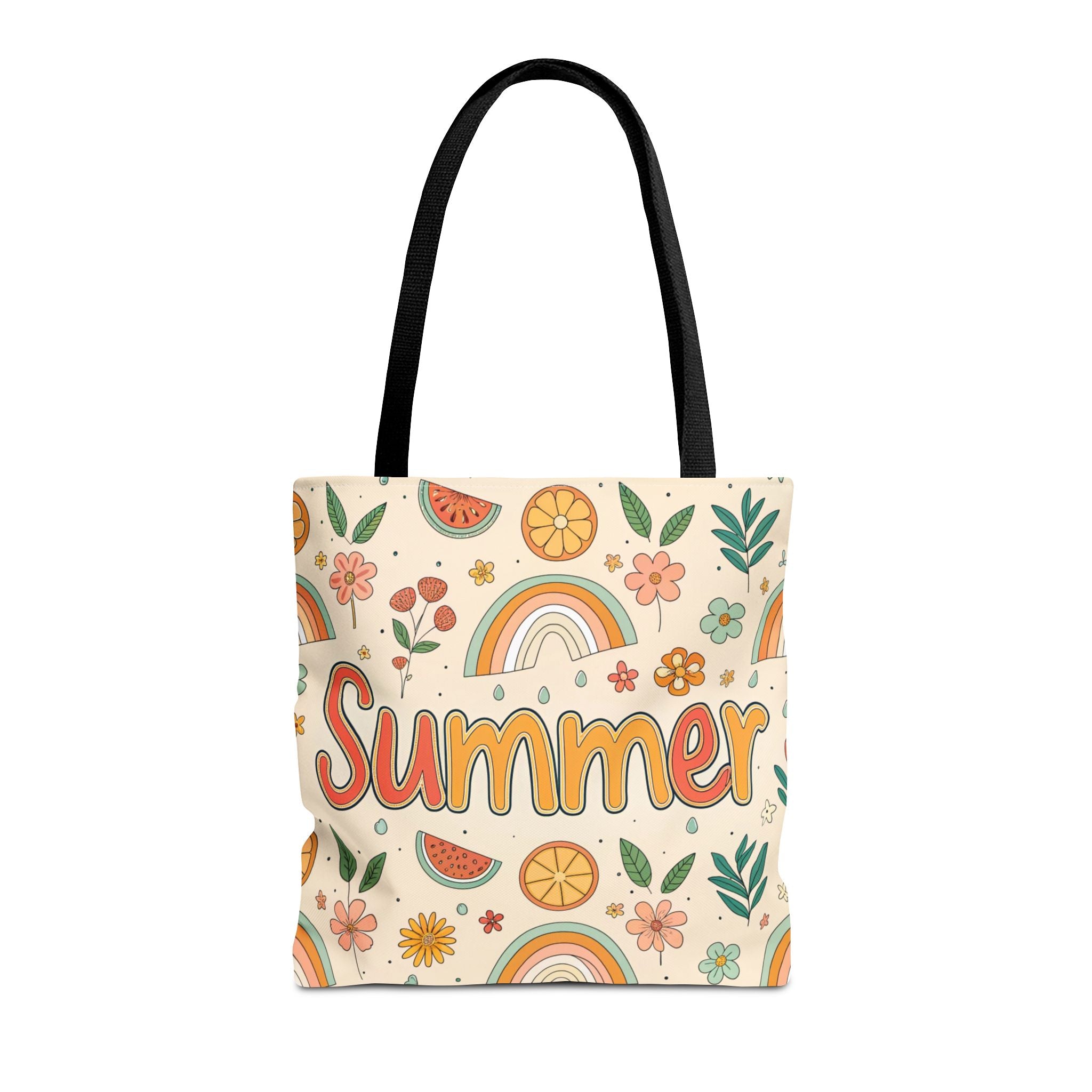 Summer Pattern Tote Bag | Rainbow, Watermelon, Floral Beach Vibes