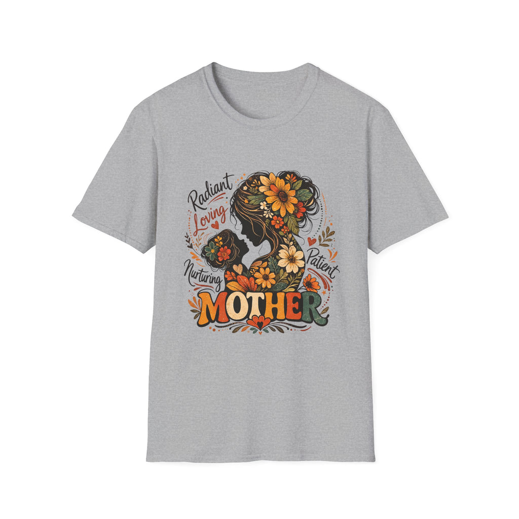 Mother silhouette floral design T-Shirt | Radiant Loving Nurturing Patient