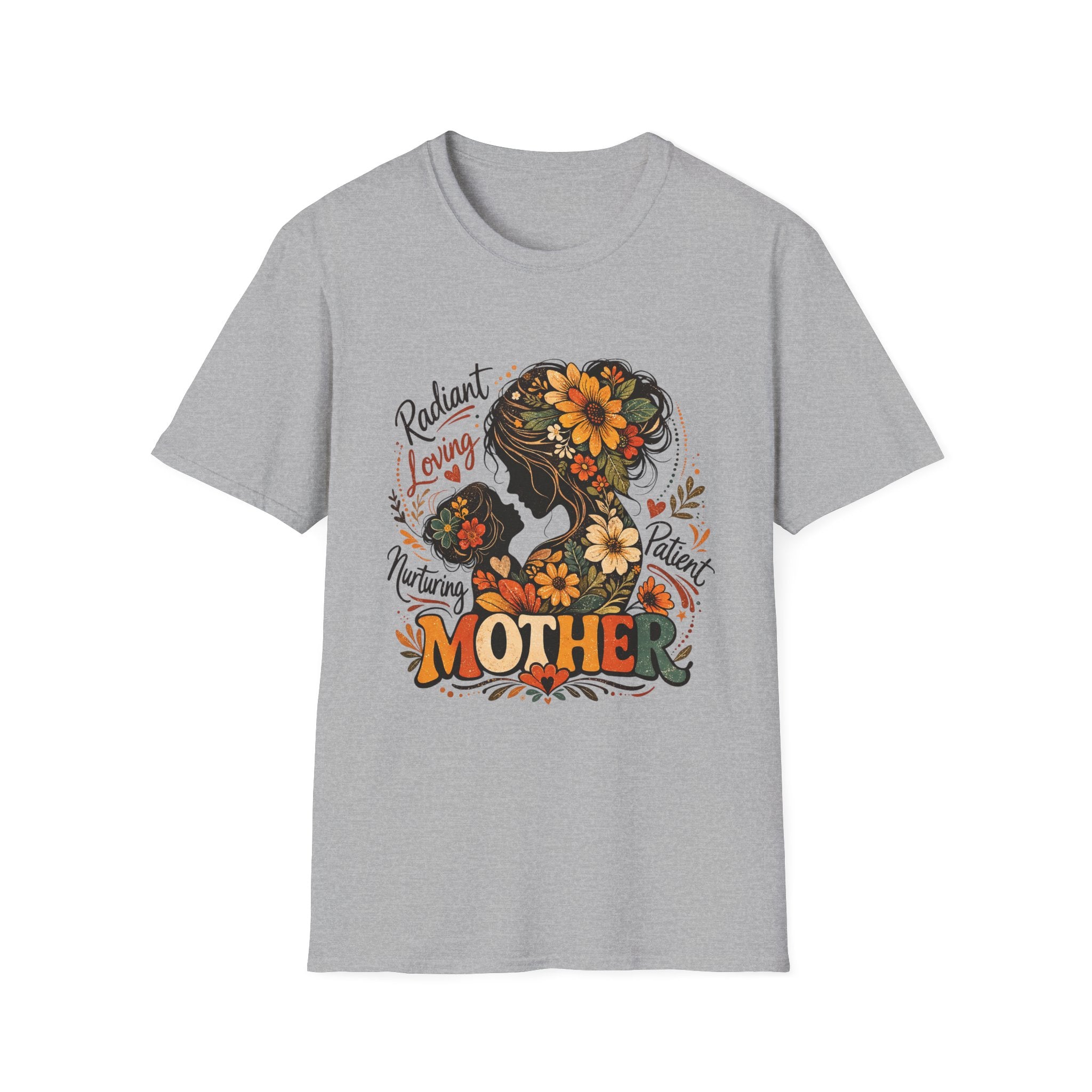 Mother silhouette floral design T-Shirt | Radiant Loving Nurturing Patient