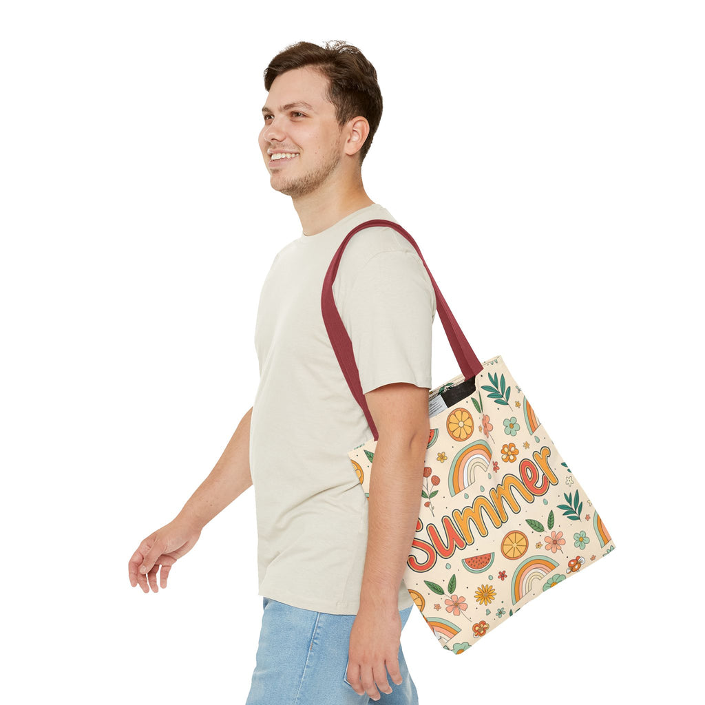 Summer Pattern Tote Bag | Rainbow, Watermelon, Floral Beach Vibes