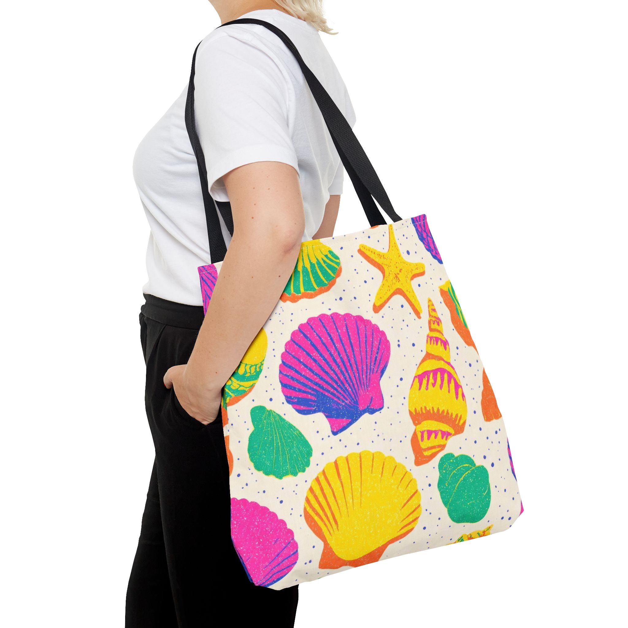 Colorful Seashell Pattern Tote | Beach Shells Summer Print