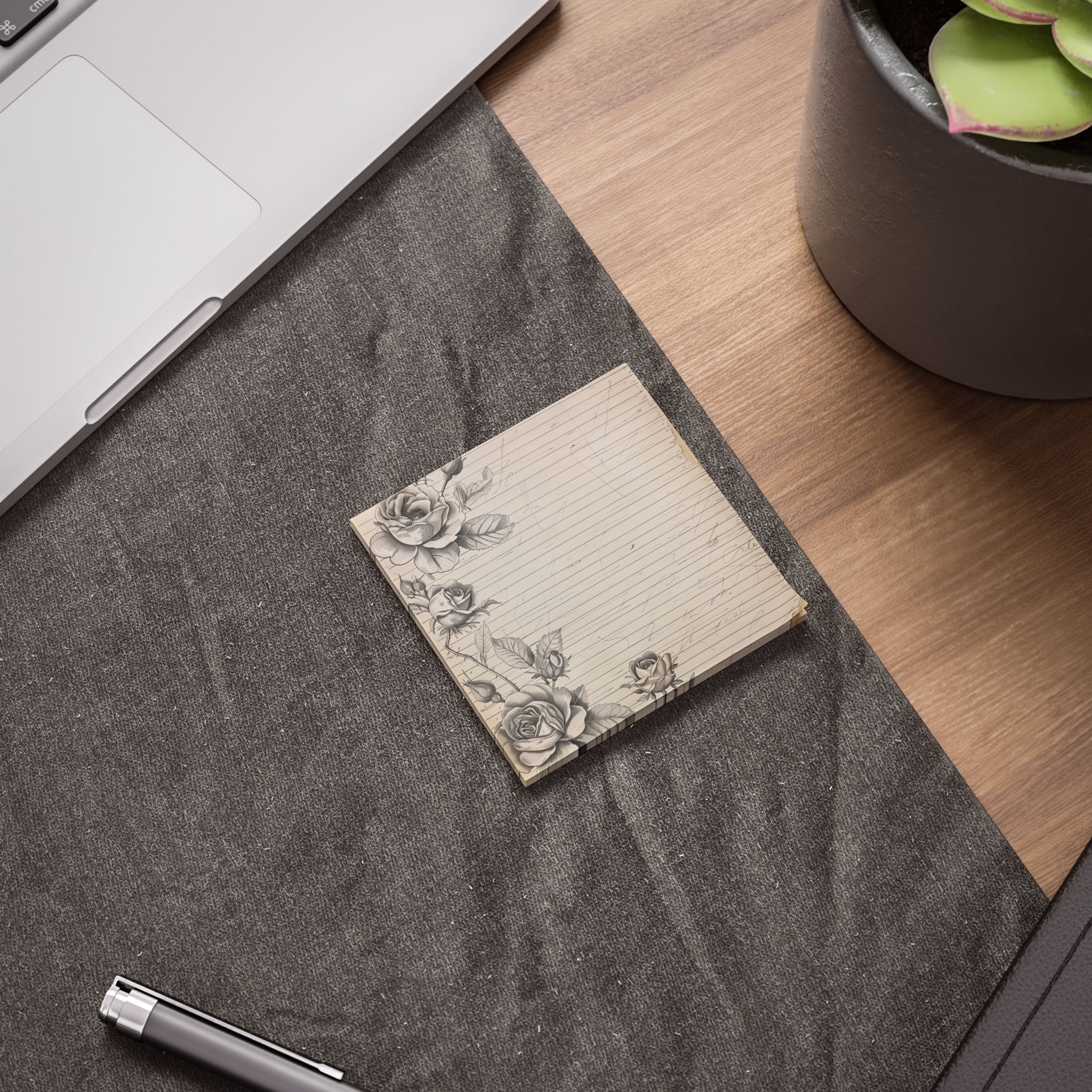 Vintage Rose Lined Post-it® Note Pads | Floral Stationery