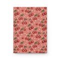 Cherry Pattern Hardcover Journal  Retro Polka Dot Notebook for Notes & Journaling