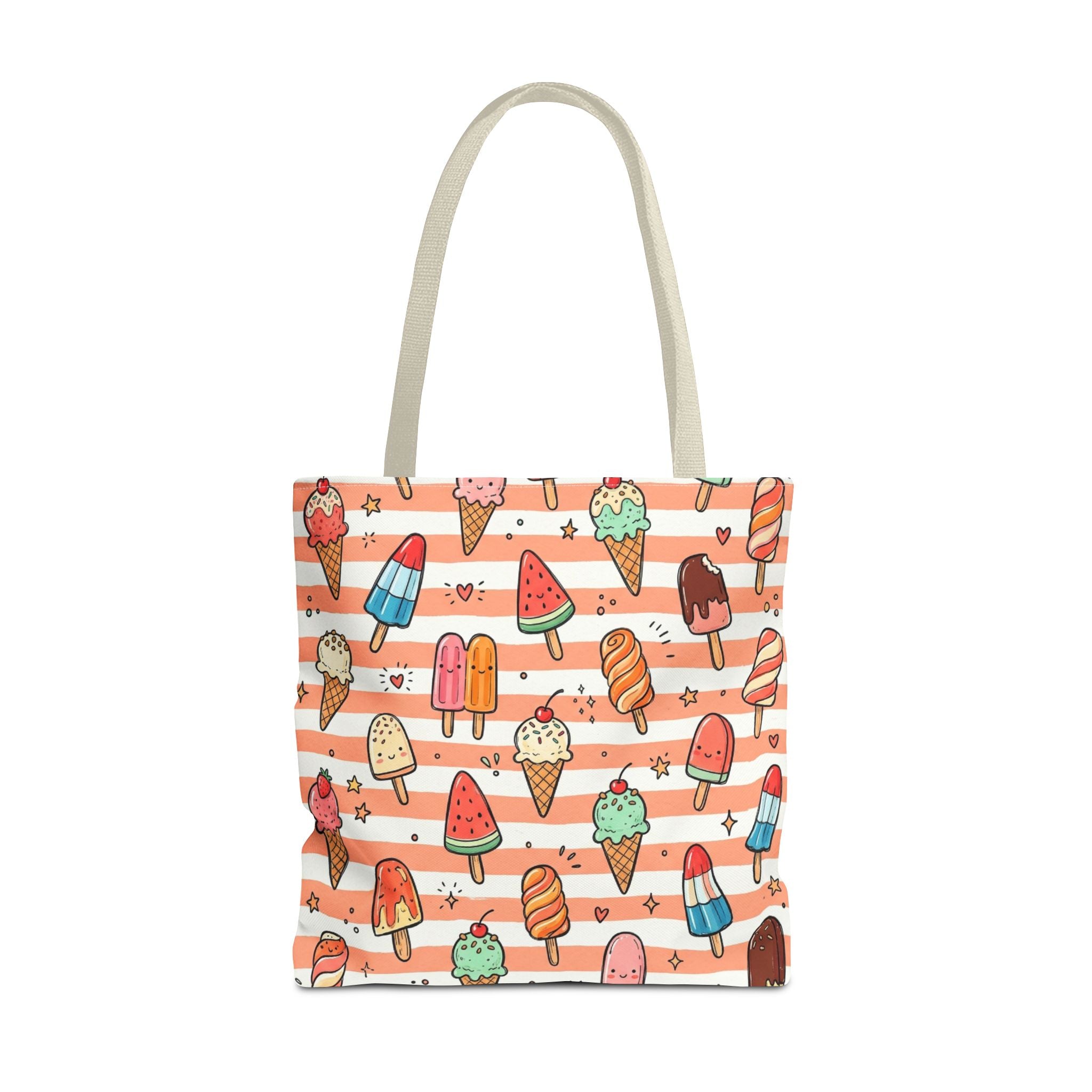 Ice Cream and Popsicles Tote Bag | Cute Summer Dessert Pattern