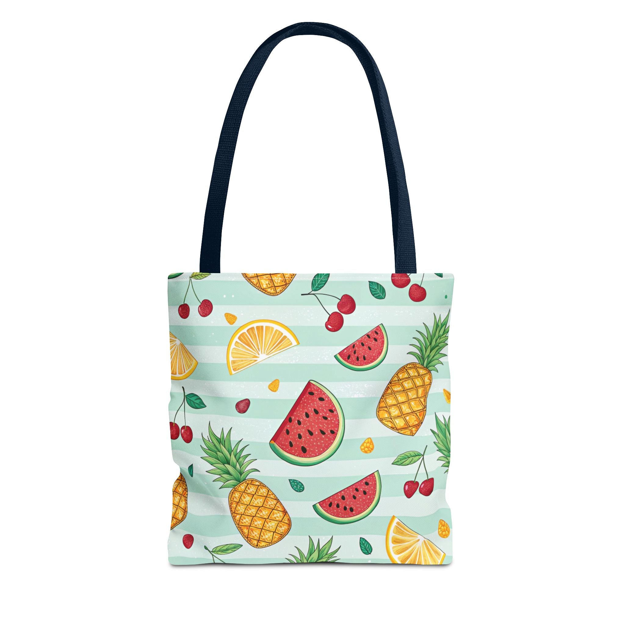 Tropical Fruit Pattern Tote Bag | Pineapple Watermelon Cherry Citrus Beach