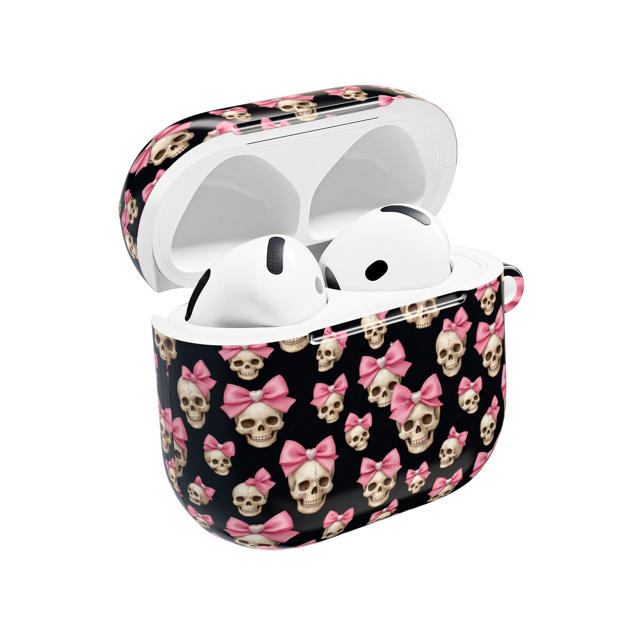 Pink Bow Skull AirPod Case | Cute Gothic Skull Pattern