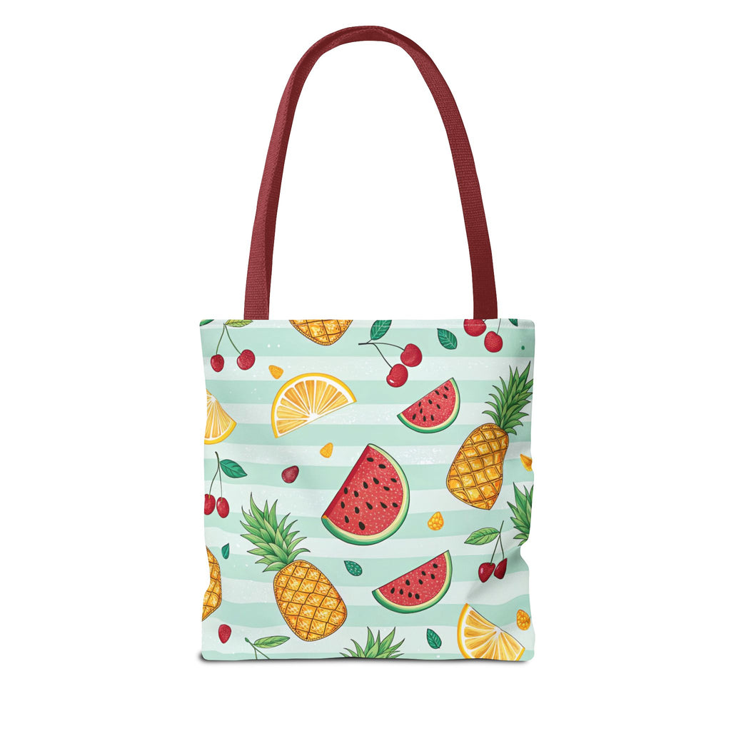 Tropical Fruit Pattern Tote Bag | Pineapple Watermelon Cherry Citrus Beach