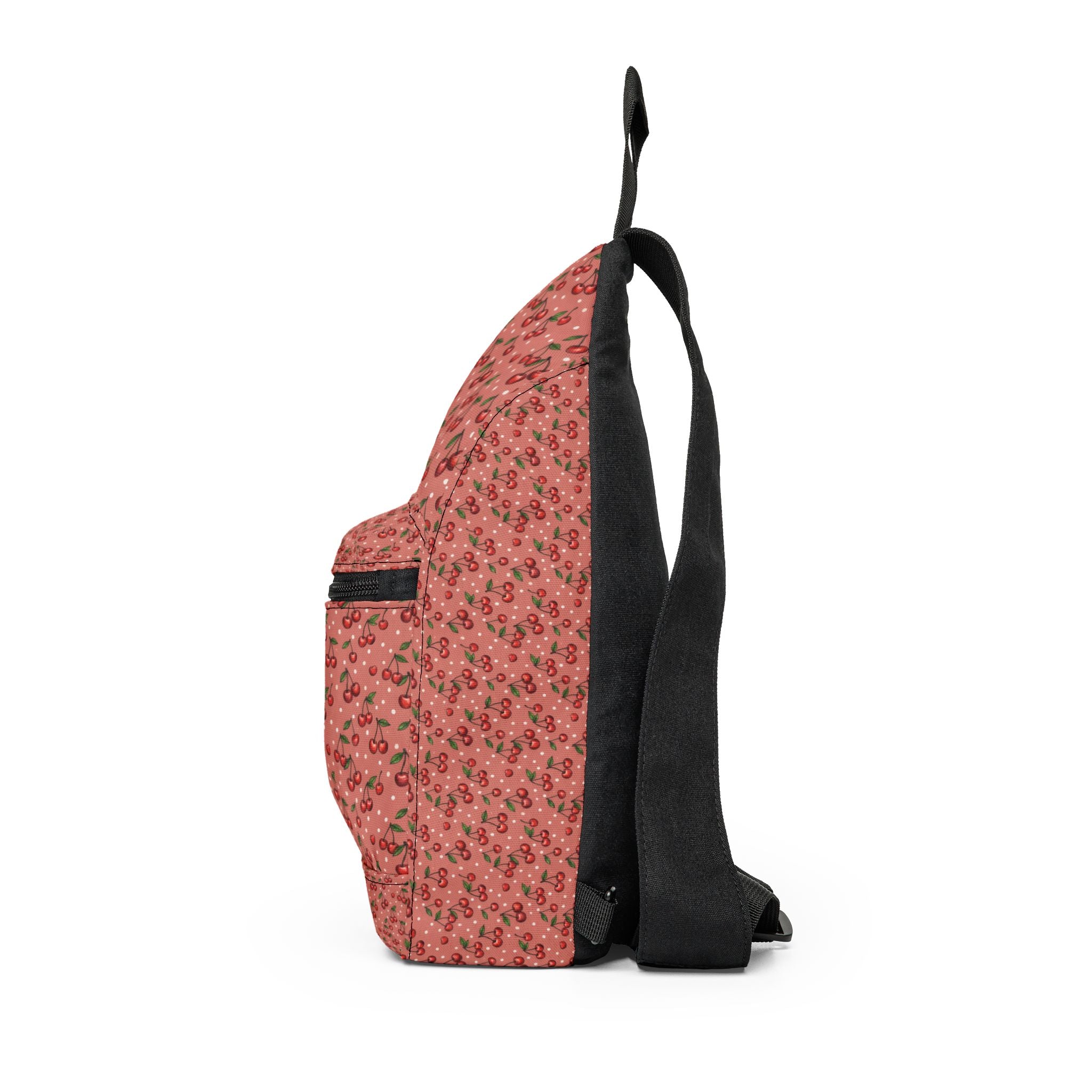 Cherry Pattern Sling Bag | Pink Floral Fruit Print