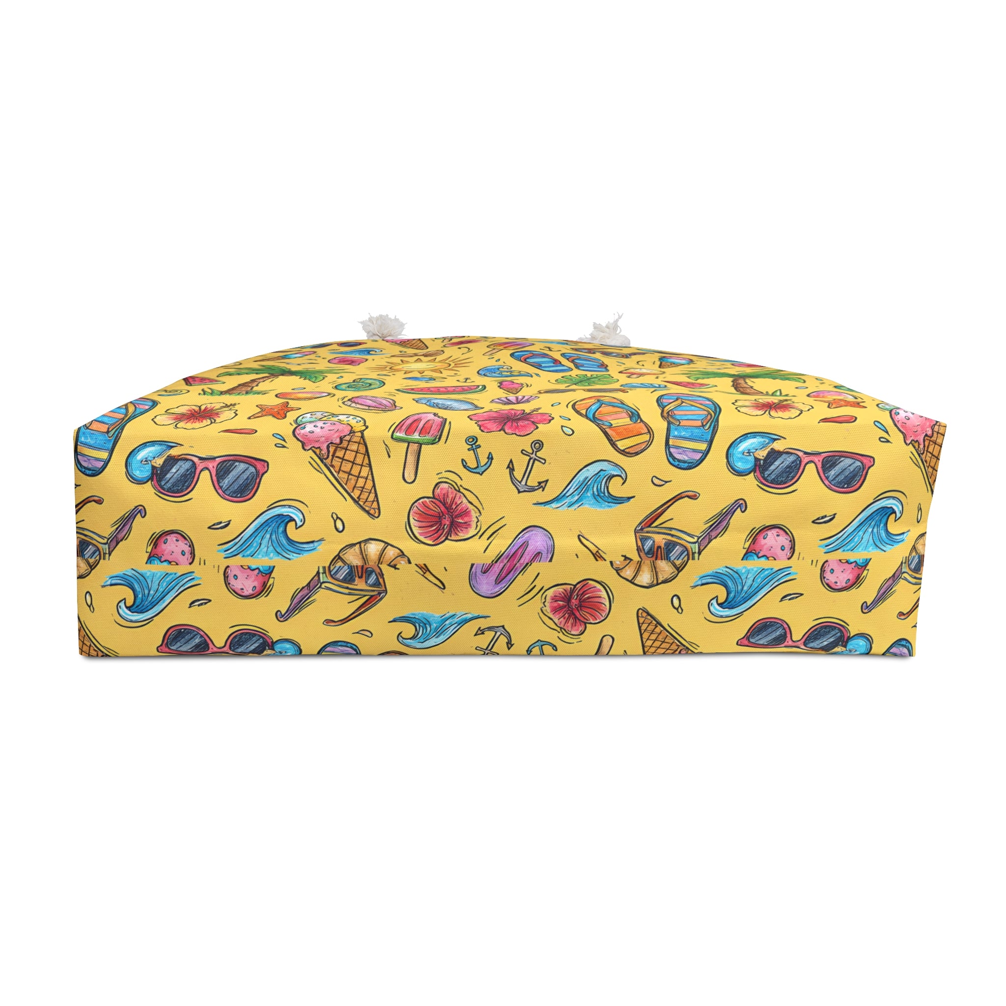 Summer Beach Pattern Weekender Bag | Palm Trees, Flip Flops, Suns