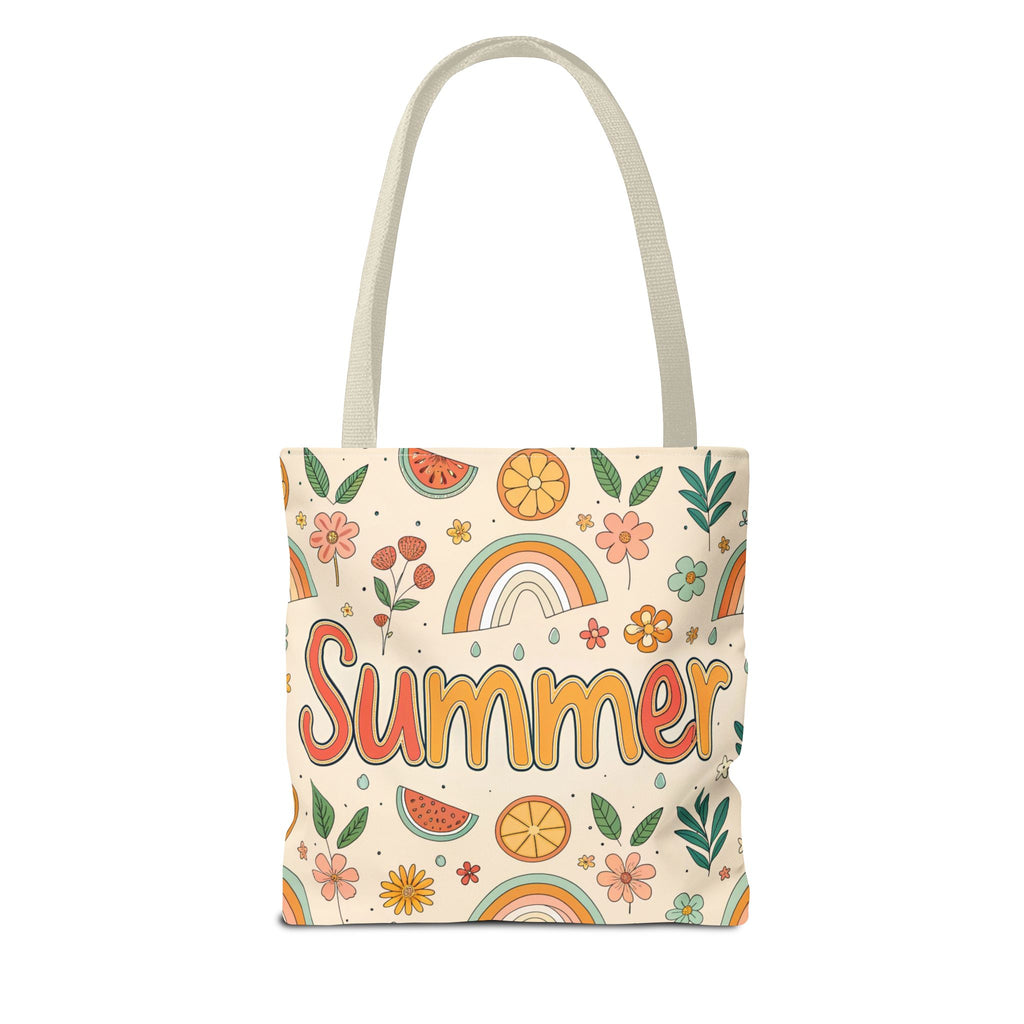 Summer Pattern Tote Bag | Rainbow, Watermelon, Floral Beach Vibes