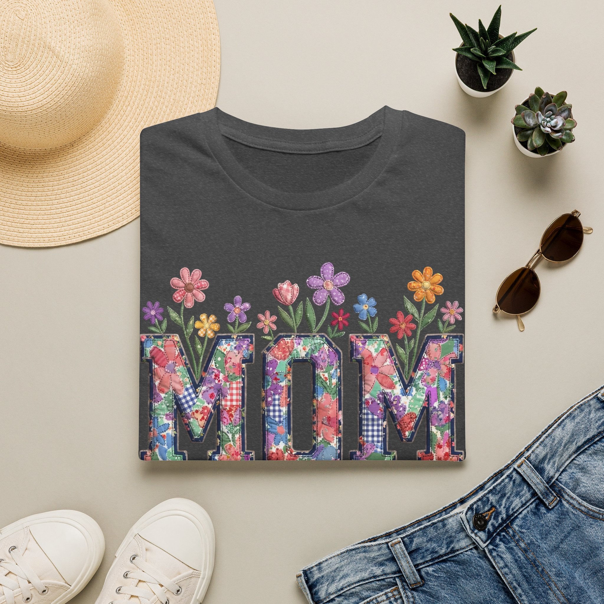 Floral MOM Tee | Mother's Day Flower Letters T-Shirt