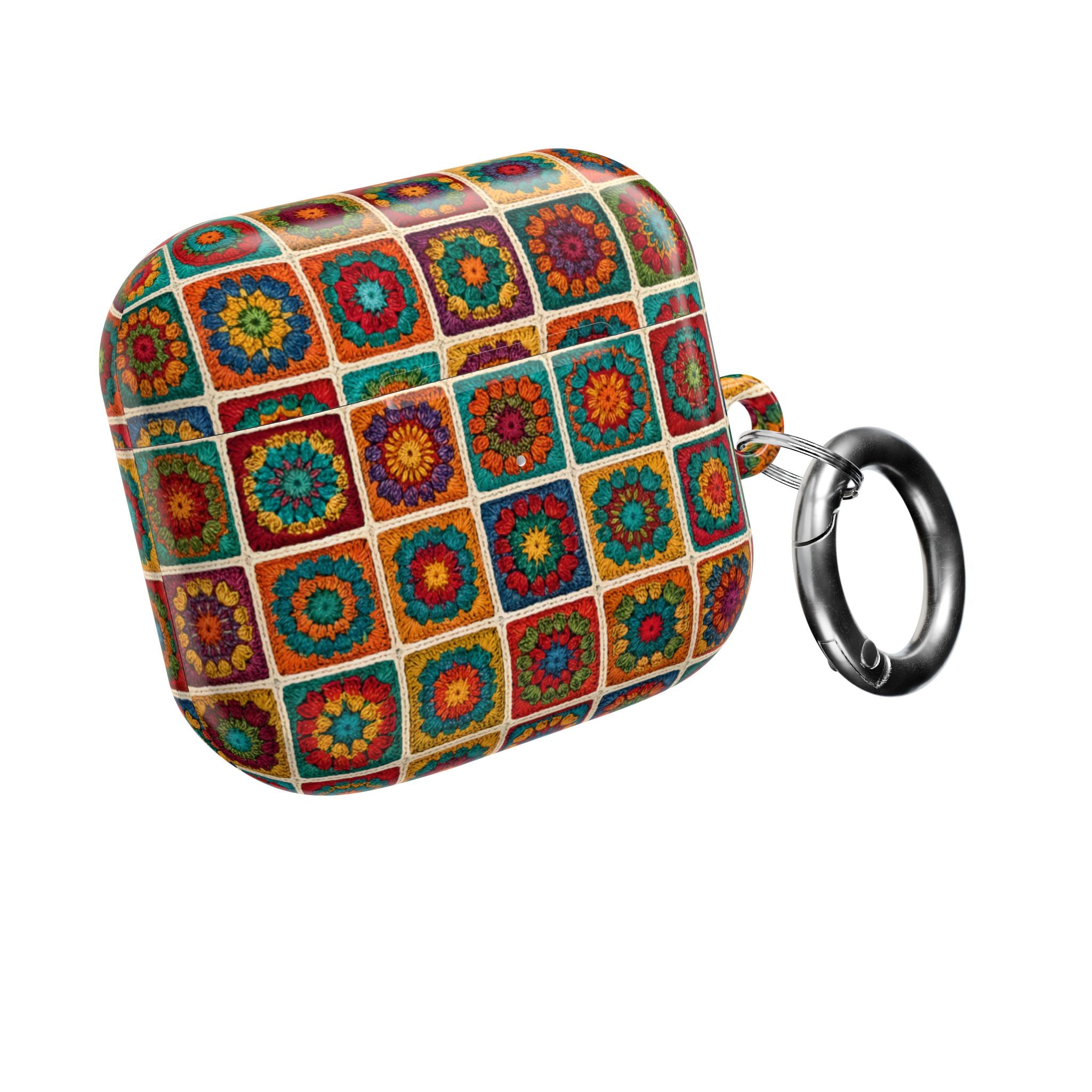 Colorful Crochet Granny Square AirPod Case | Boho Mosaic Pattern