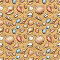 Seashells Seamless Pattern PNG | Beach | Sand | Summer | Digital Download for Sublimation & Crafts