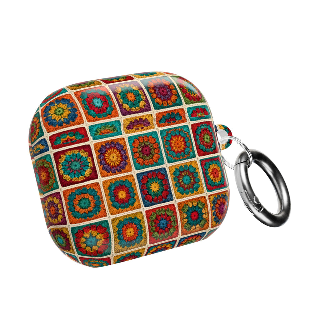 Colorful Crochet Granny Square AirPod Case | Boho Mosaic Pattern